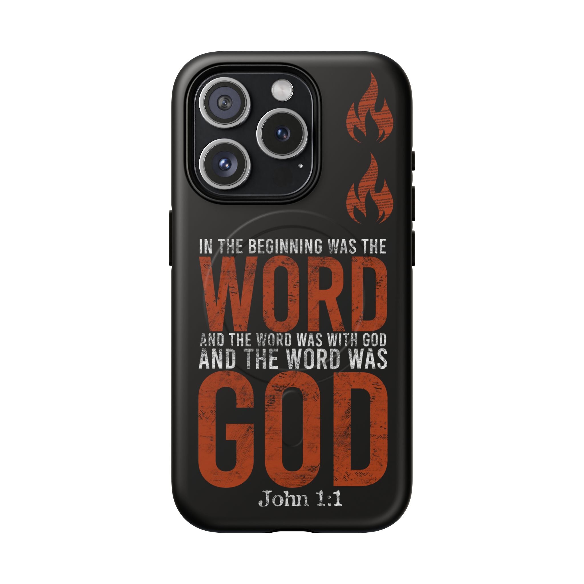 "The Word Was God" Refiner’s Fire Phone Case - Black Tough Magnetic Case