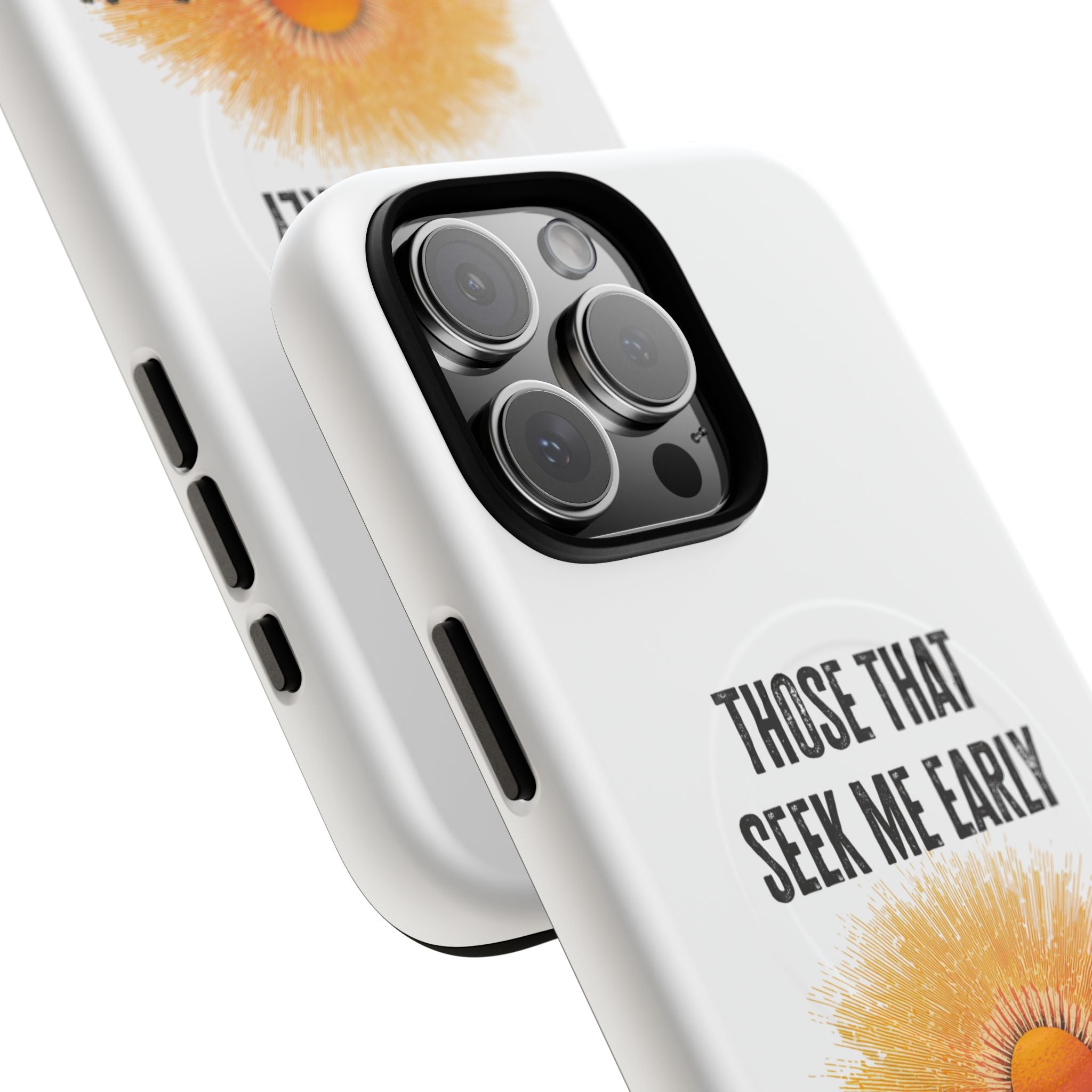 Seek Me Early—Tough Magnetic Cases (White)