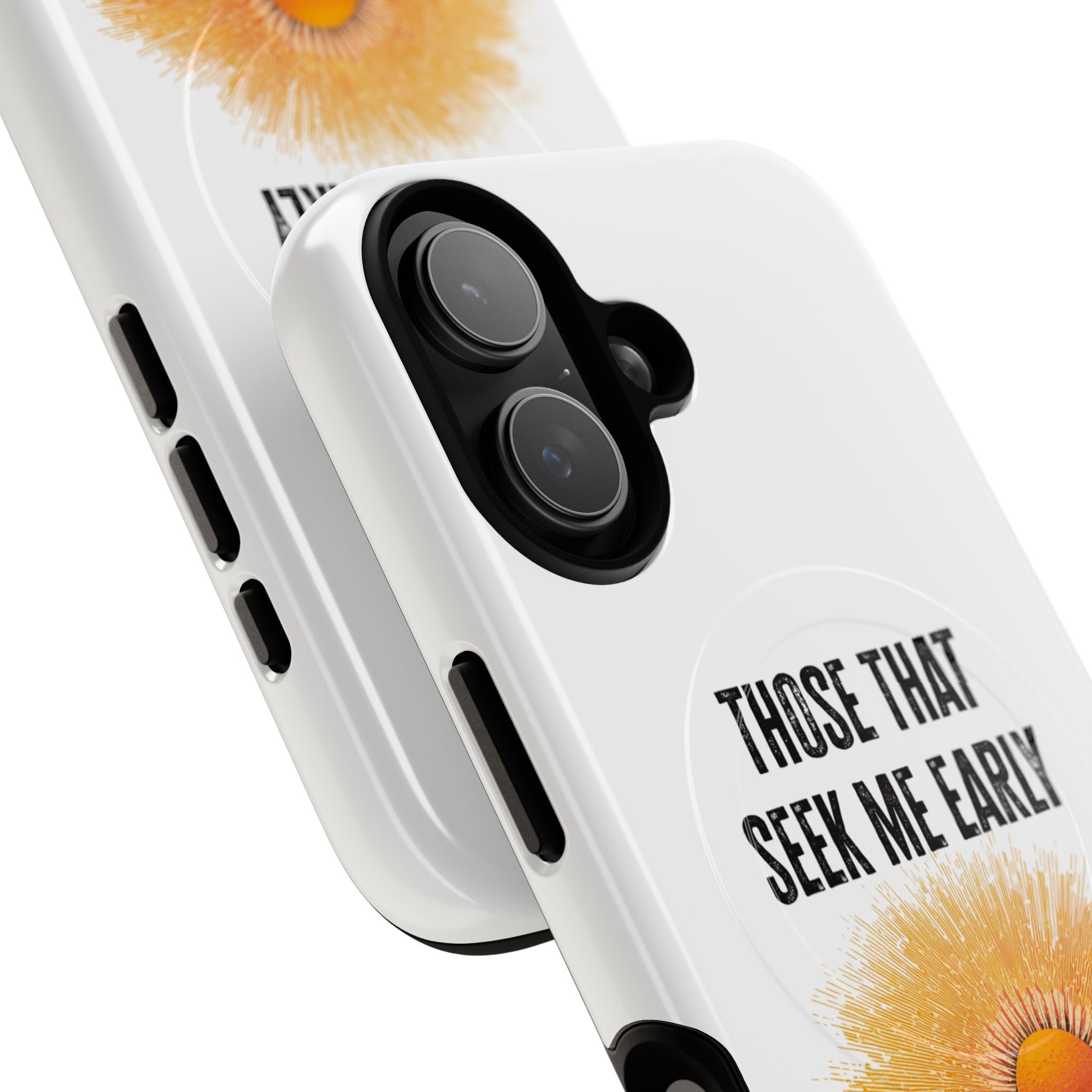 Seek Me Early—Tough Magnetic Cases (White)