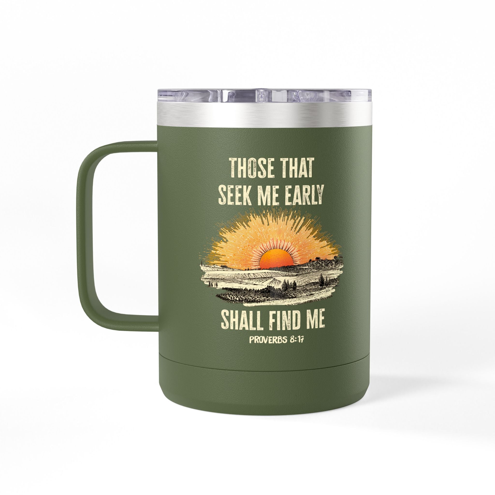 "Seek Me Early" Coffee Mug Tumbler, 15oz | Proverbs 8:17