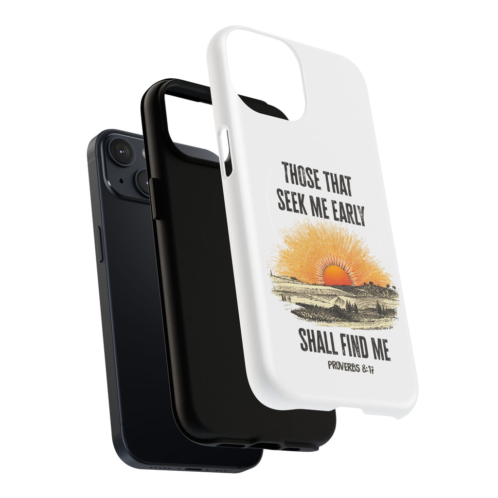 Seek Me Early—Tough Magnetic Cases (White)
