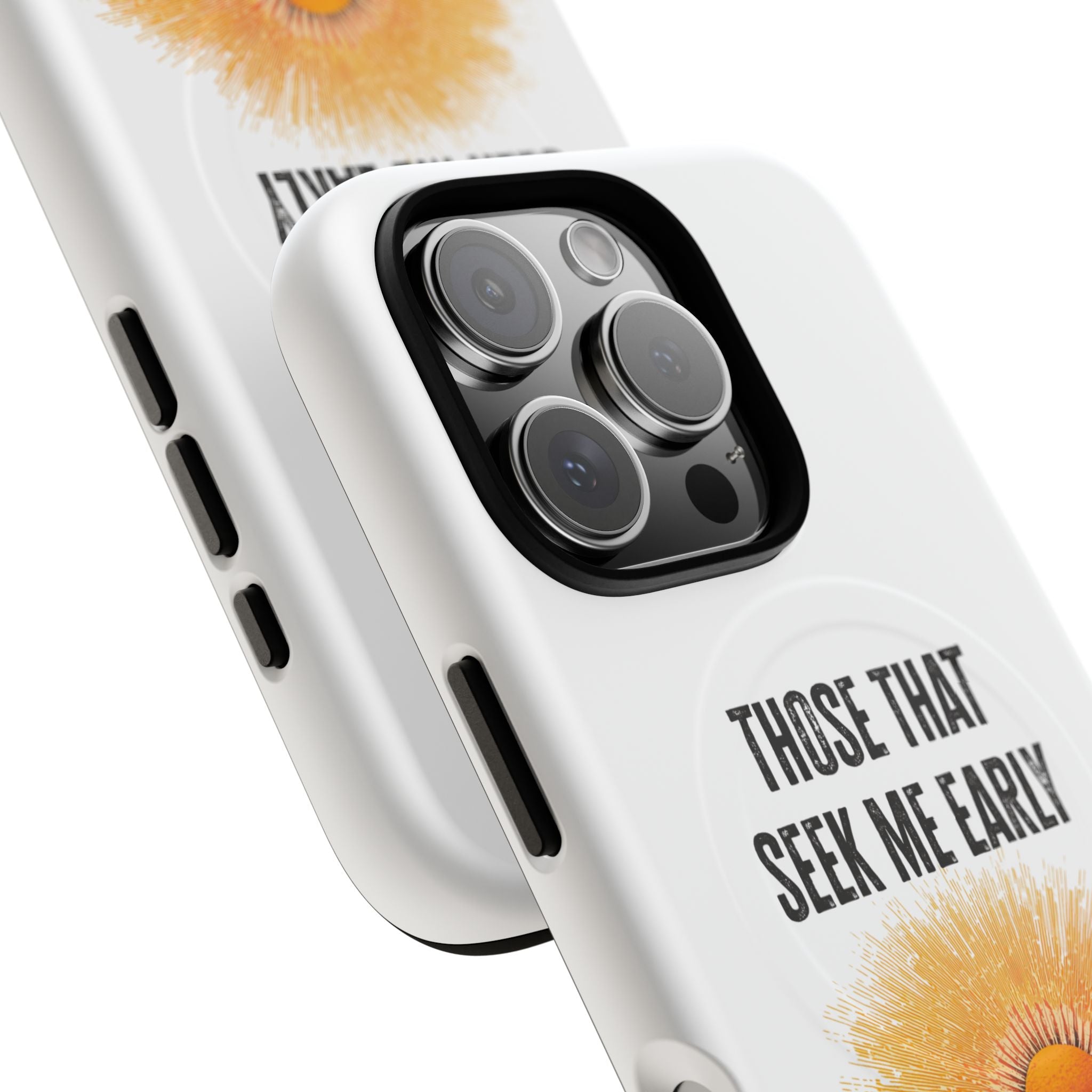 Seek Me Early—Tough Magnetic Cases (White)