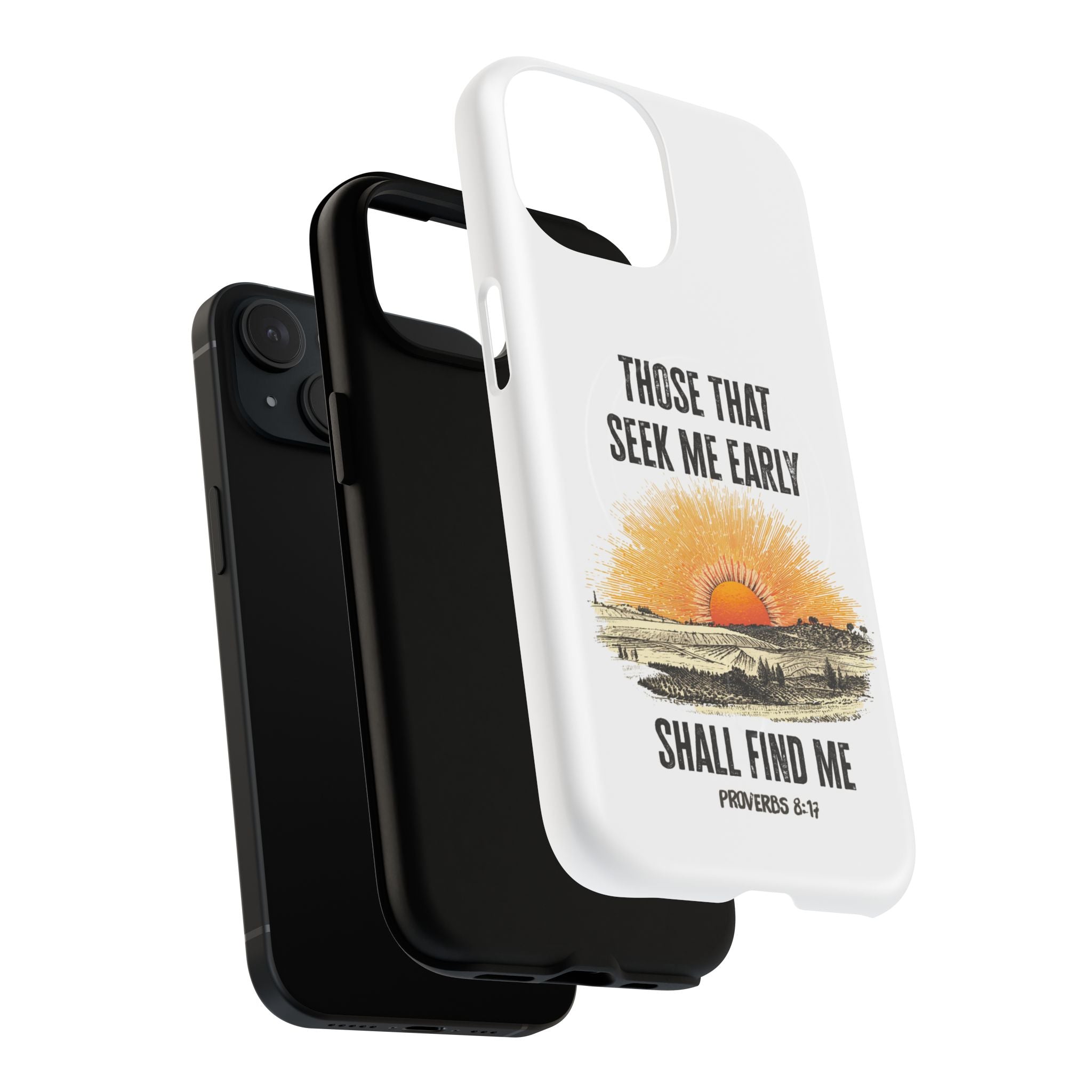 Seek Me Early—Tough Magnetic Cases (White)