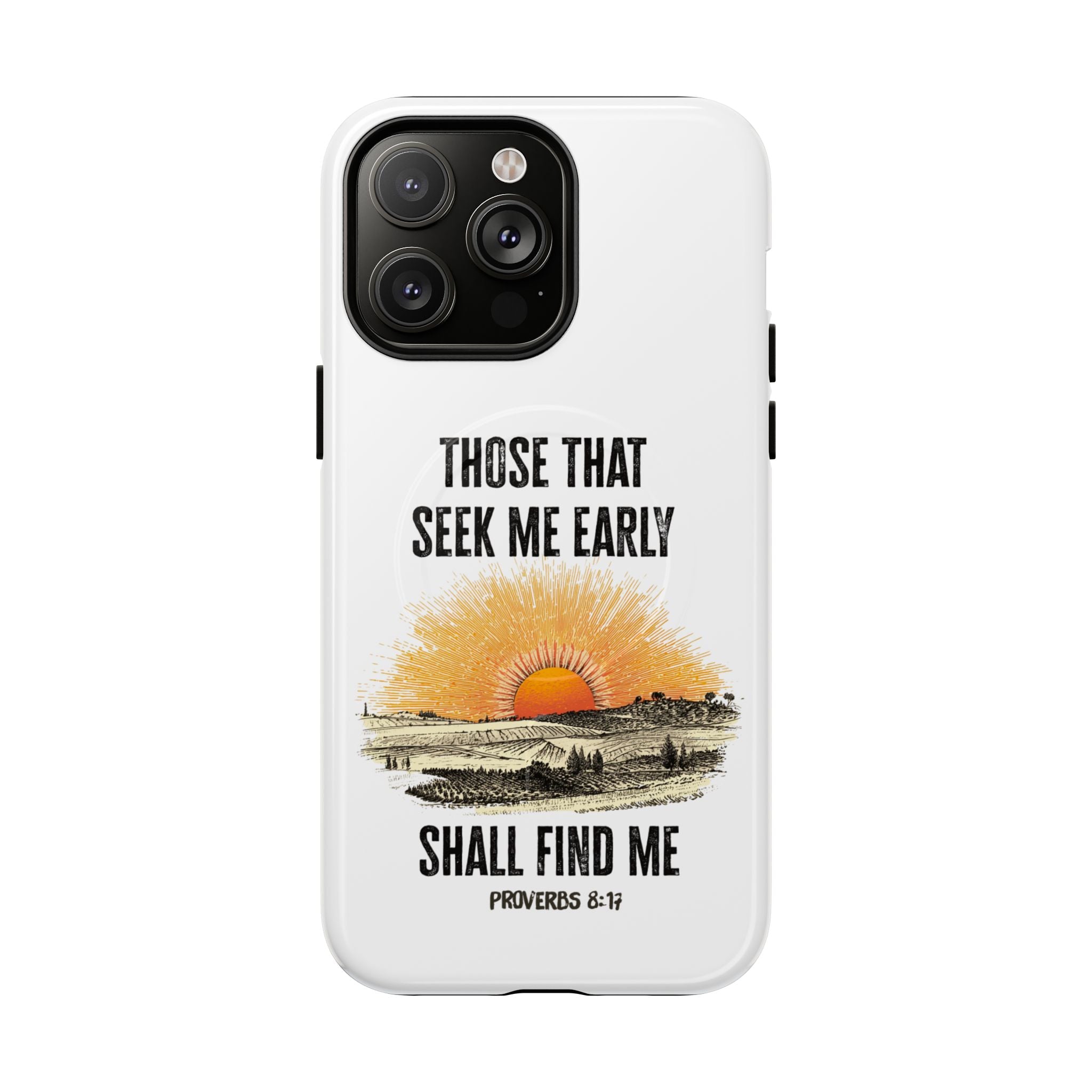 Seek Me Early—Tough Magnetic Cases (White)