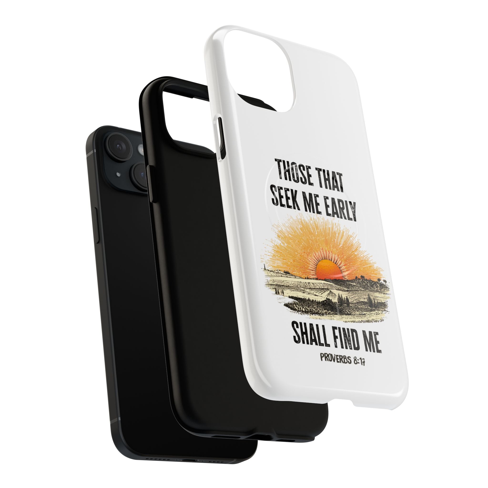 Seek Me Early—Tough Magnetic Cases (White)