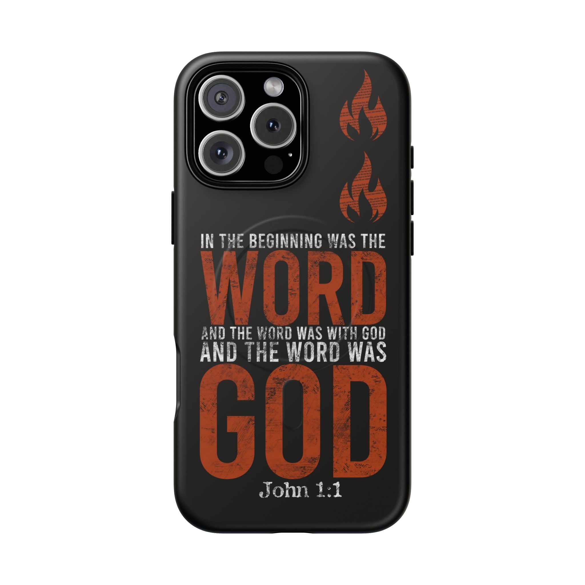"The Word Was God" Refiner’s Fire Phone Case - Black Tough Magnetic Case
