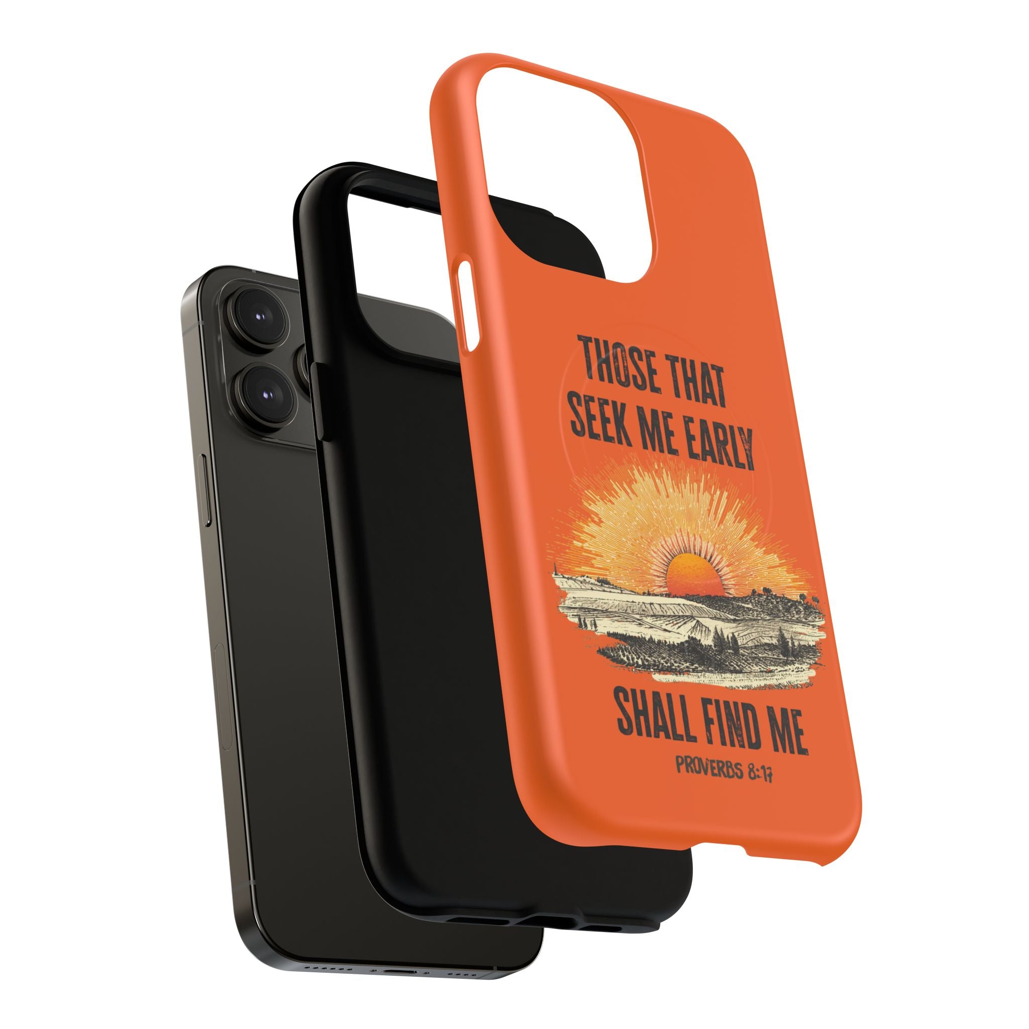 Seek Me Early—Tough Magnetic Cases (Orange)