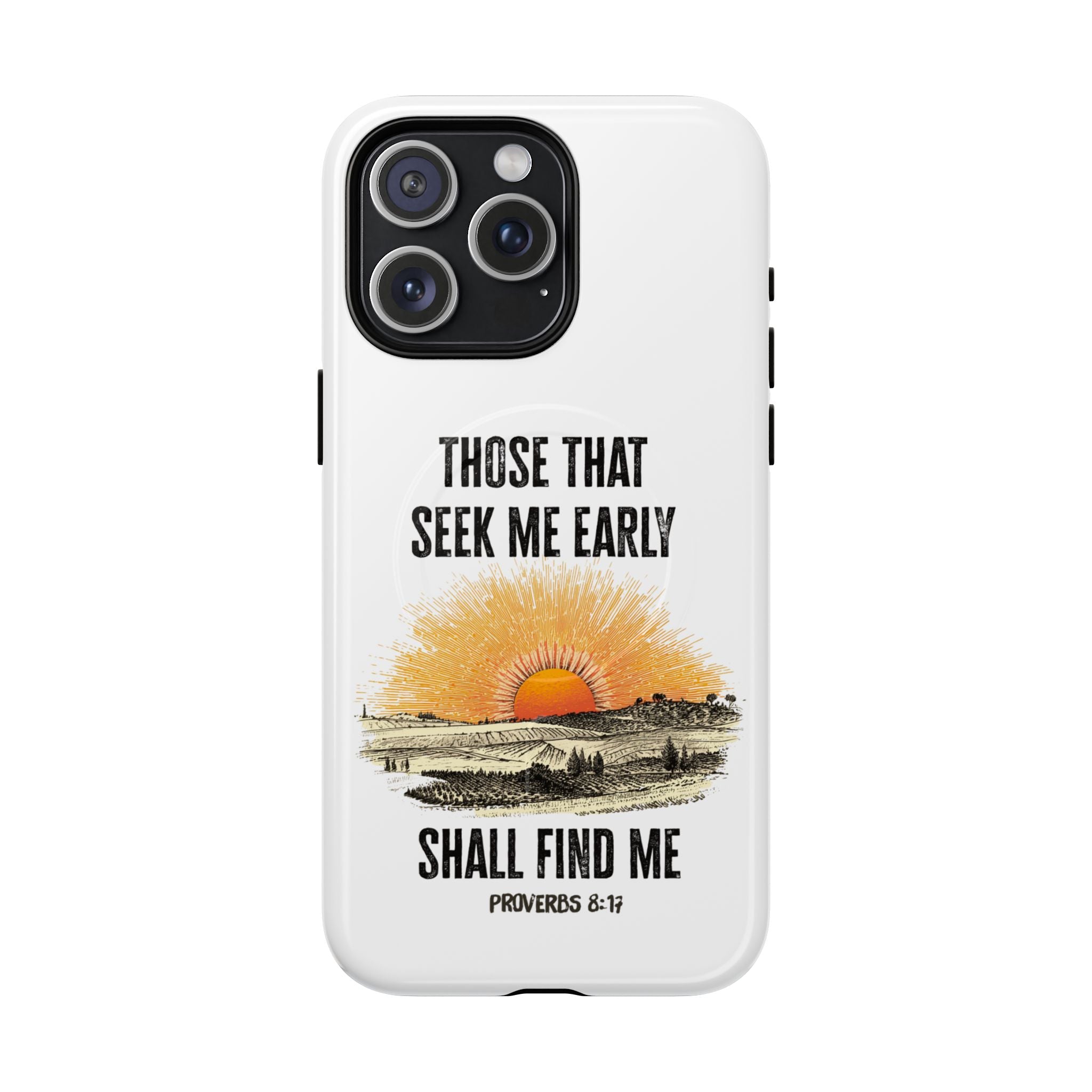 Seek Me Early—Tough Magnetic Cases (White)