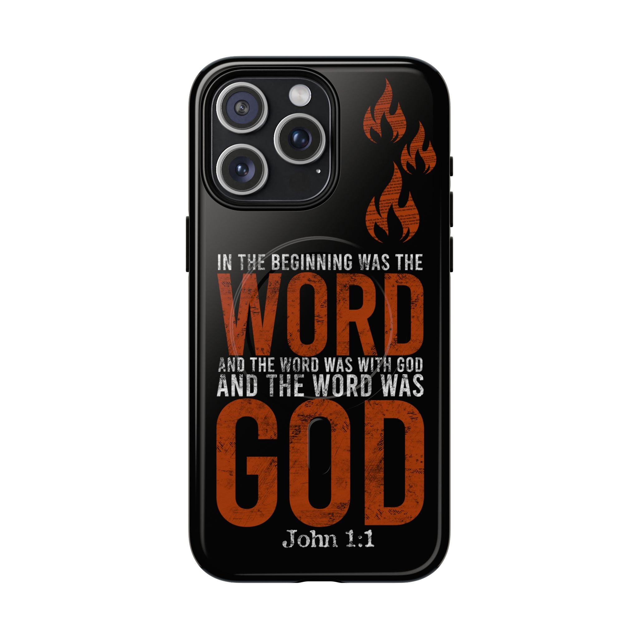 "The Word Was God" Refiner’s Fire Phone Case - Black Tough Magnetic Case