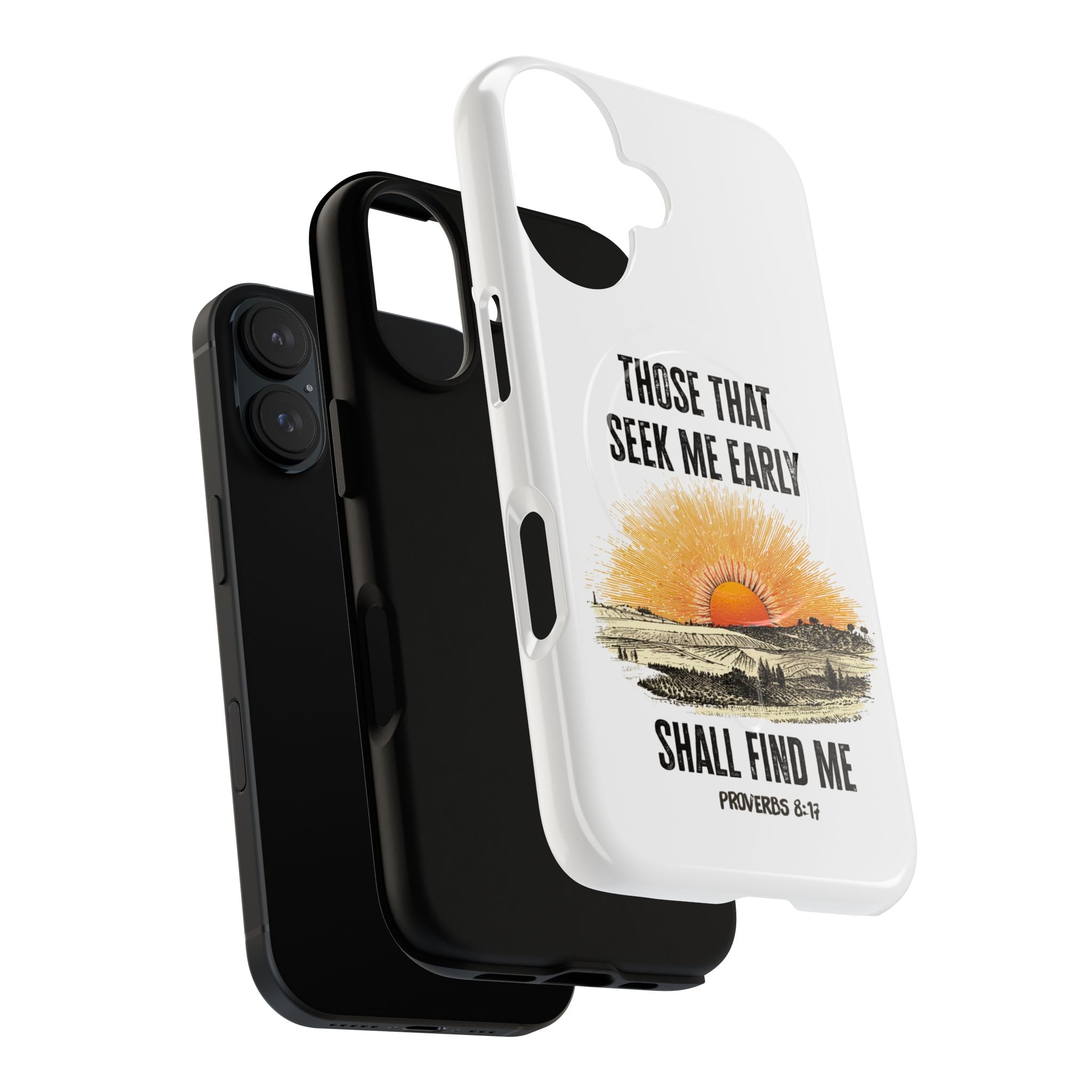 Seek Me Early—Tough Magnetic Cases (White)