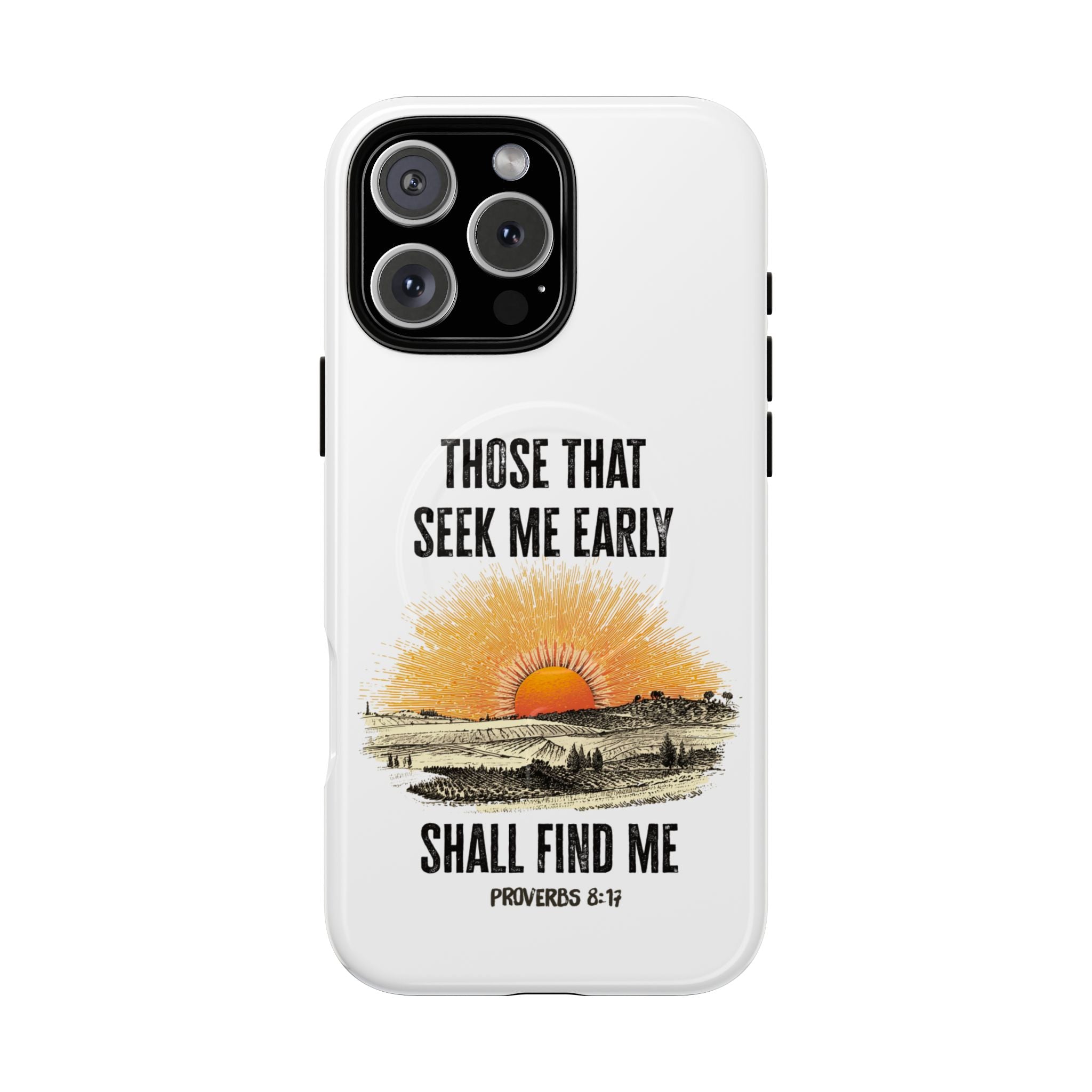 Seek Me Early—Tough Magnetic Cases (White)