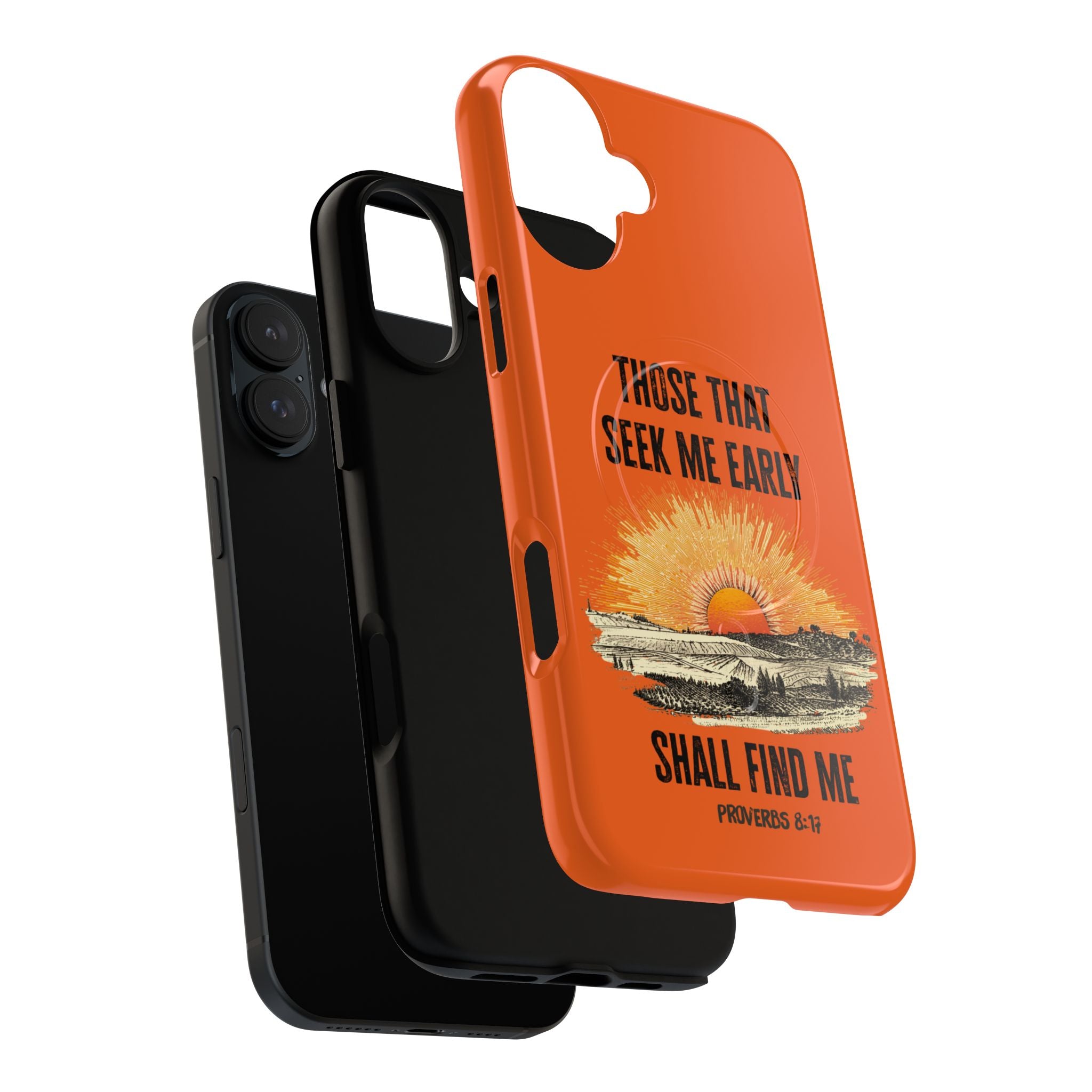 Seek Me Early—Tough Magnetic Cases (Orange)