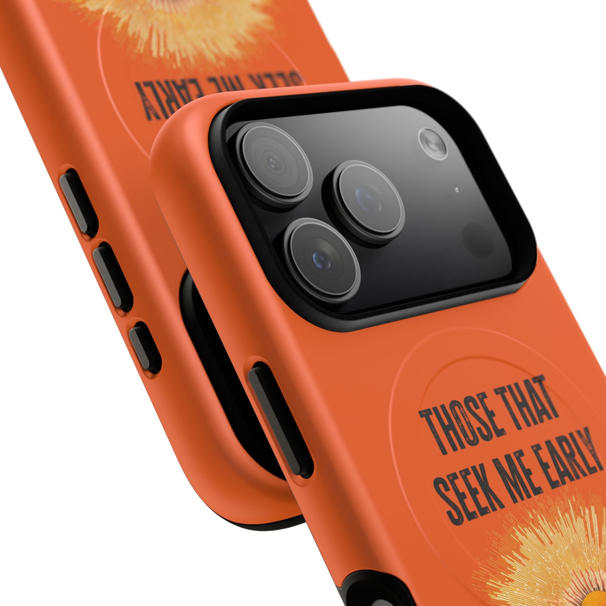 Seek Me Early—Tough Magnetic Cases (Orange)