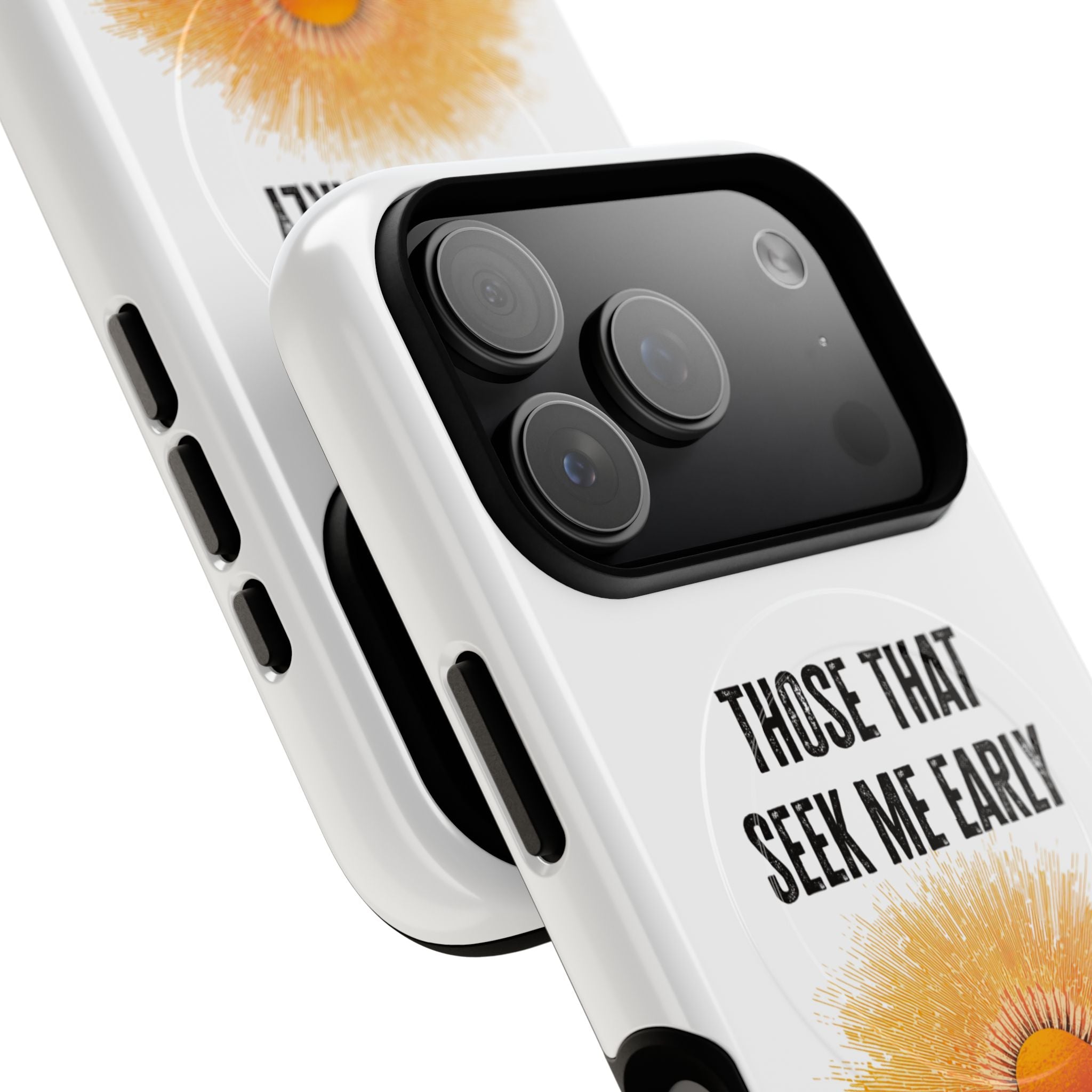 Seek Me Early—Tough Magnetic Cases (White)