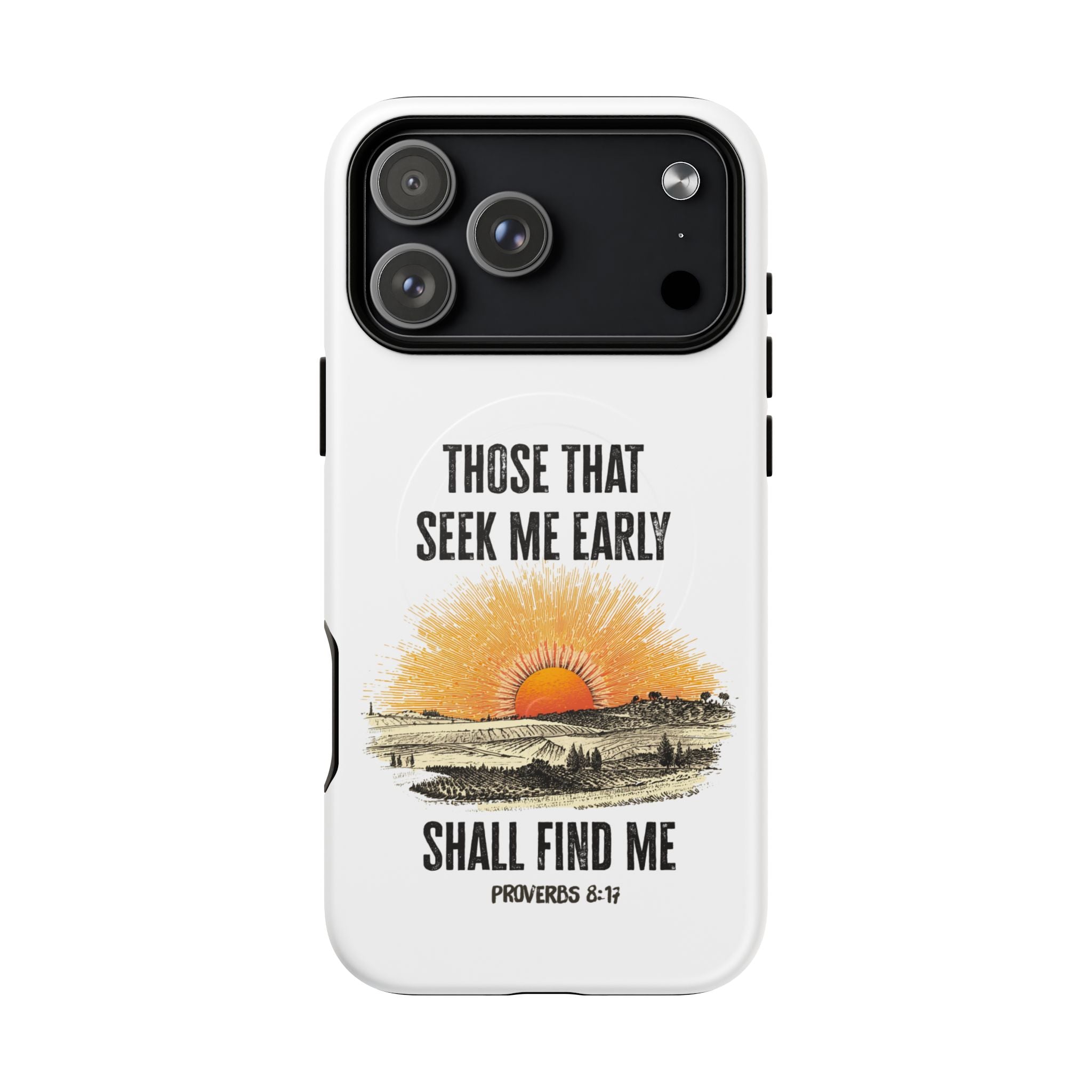 Seek Me Early—Tough Magnetic Cases (White)