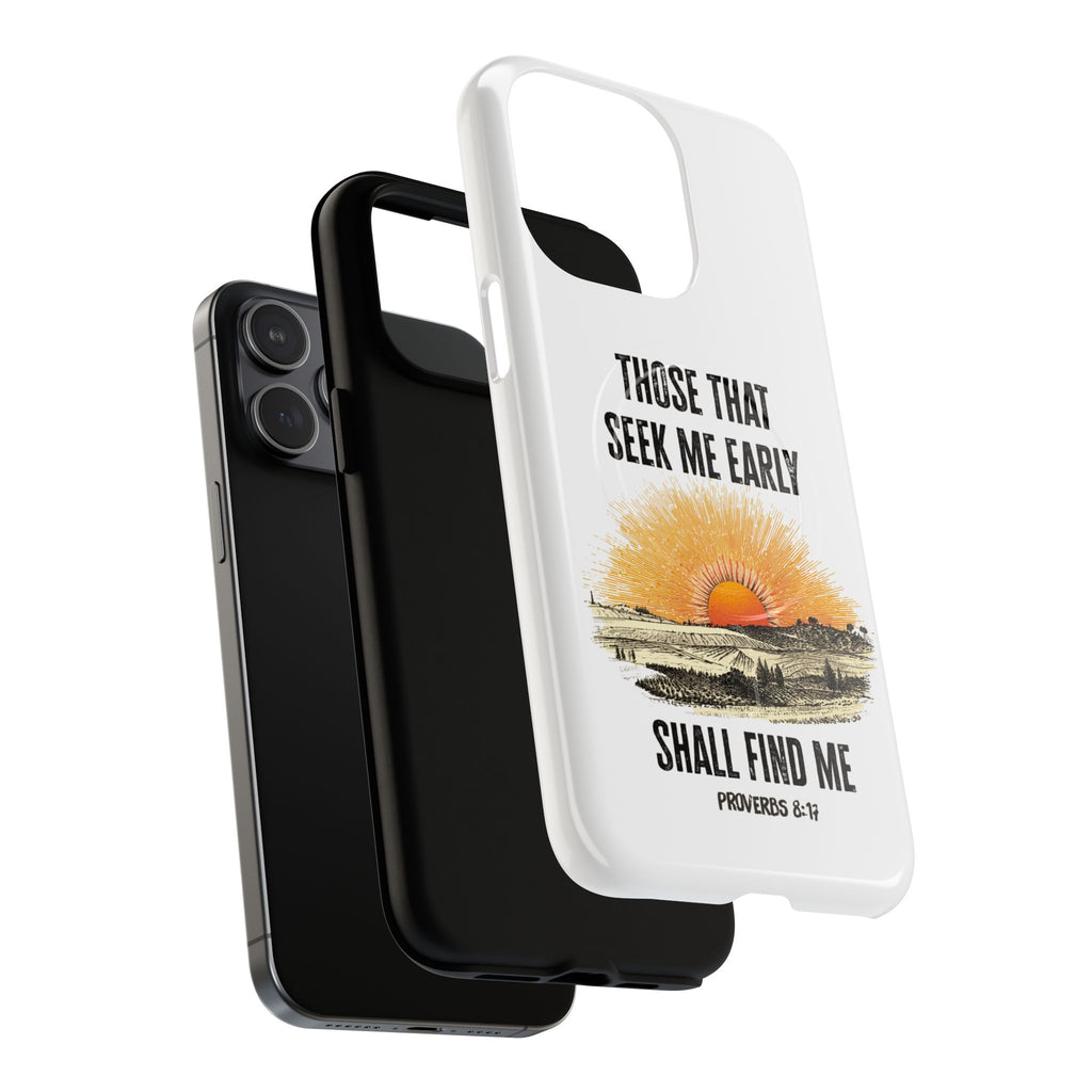Seek Me Early—Tough Magnetic Cases (White)