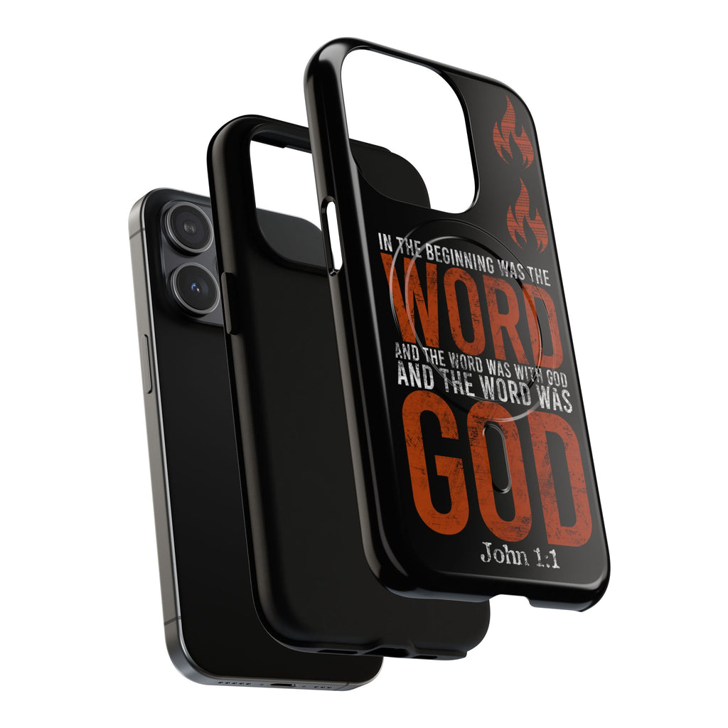 "The Word Was God" Refiner’s Fire Phone Case - Black Tough Magnetic Case