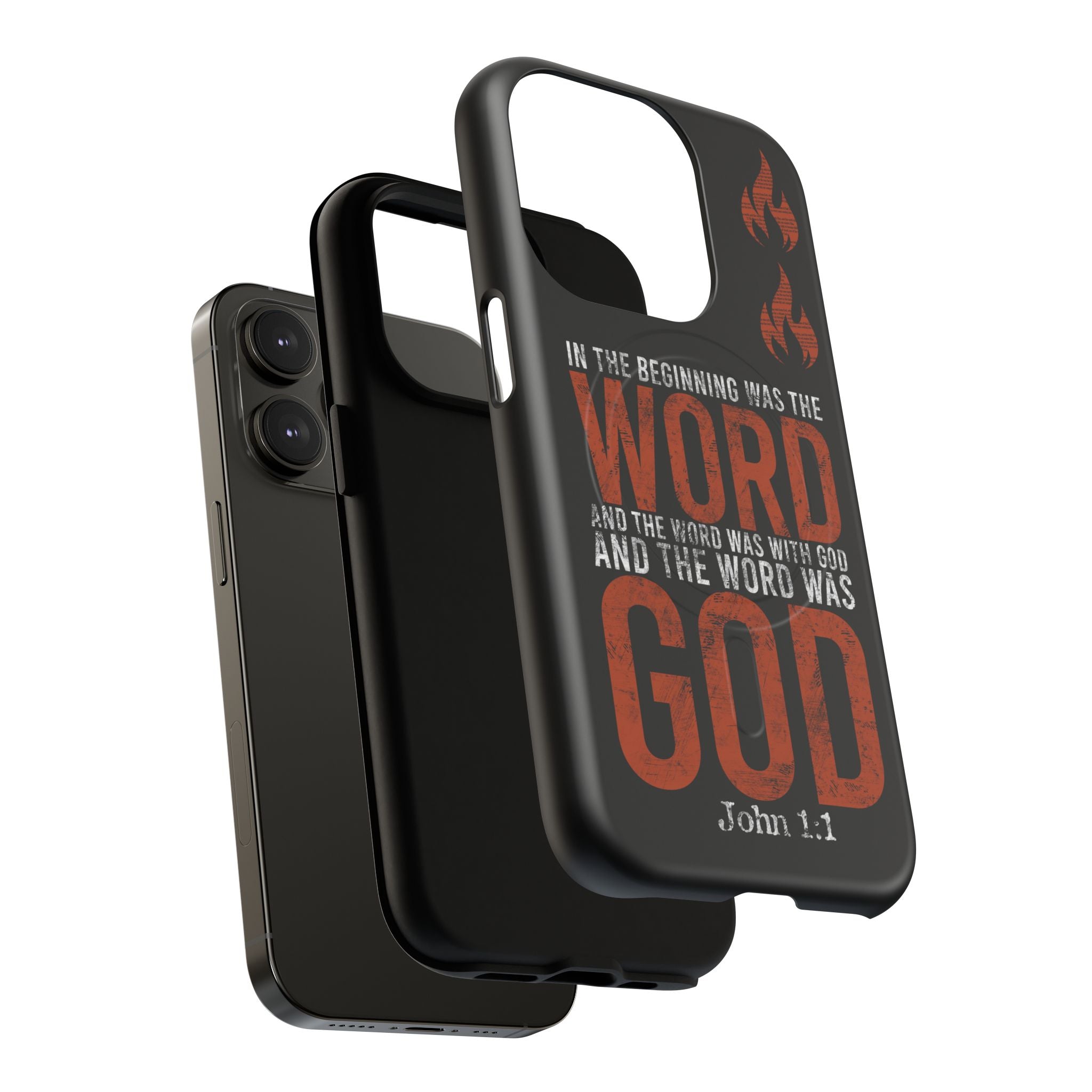 "The Word Was God" Refiner’s Fire Phone Case - Black Tough Magnetic Case