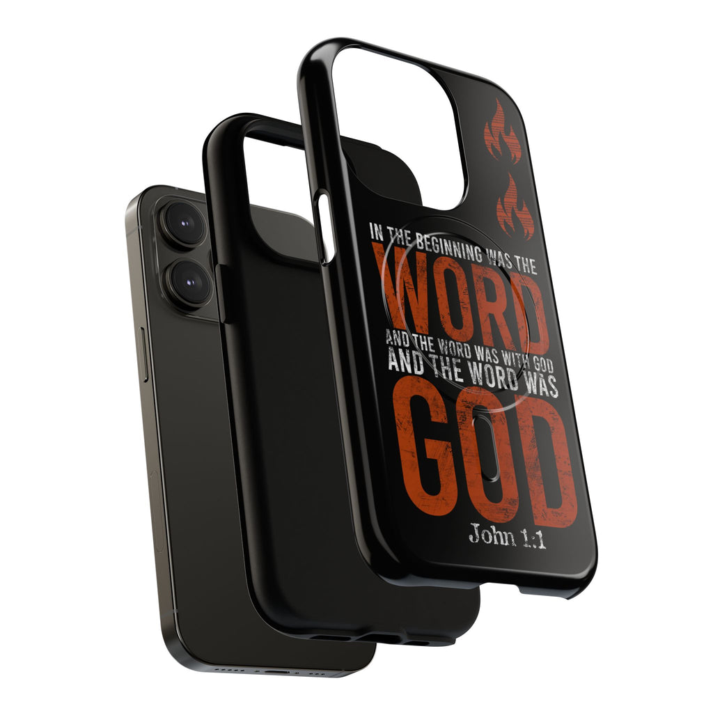"The Word Was God" Refiner’s Fire Phone Case - Black Tough Magnetic Case