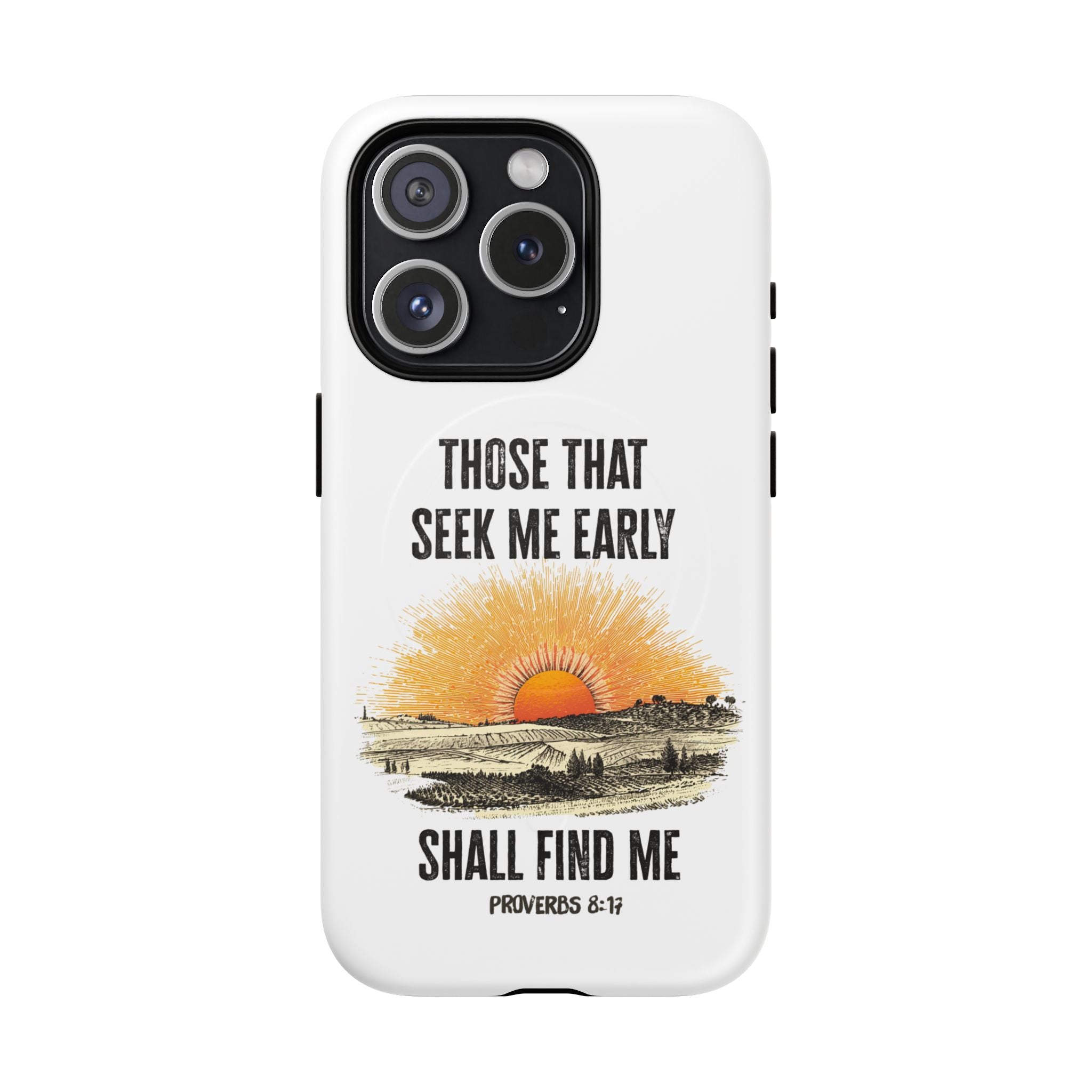 Seek Me Early—Tough Magnetic Cases (White)