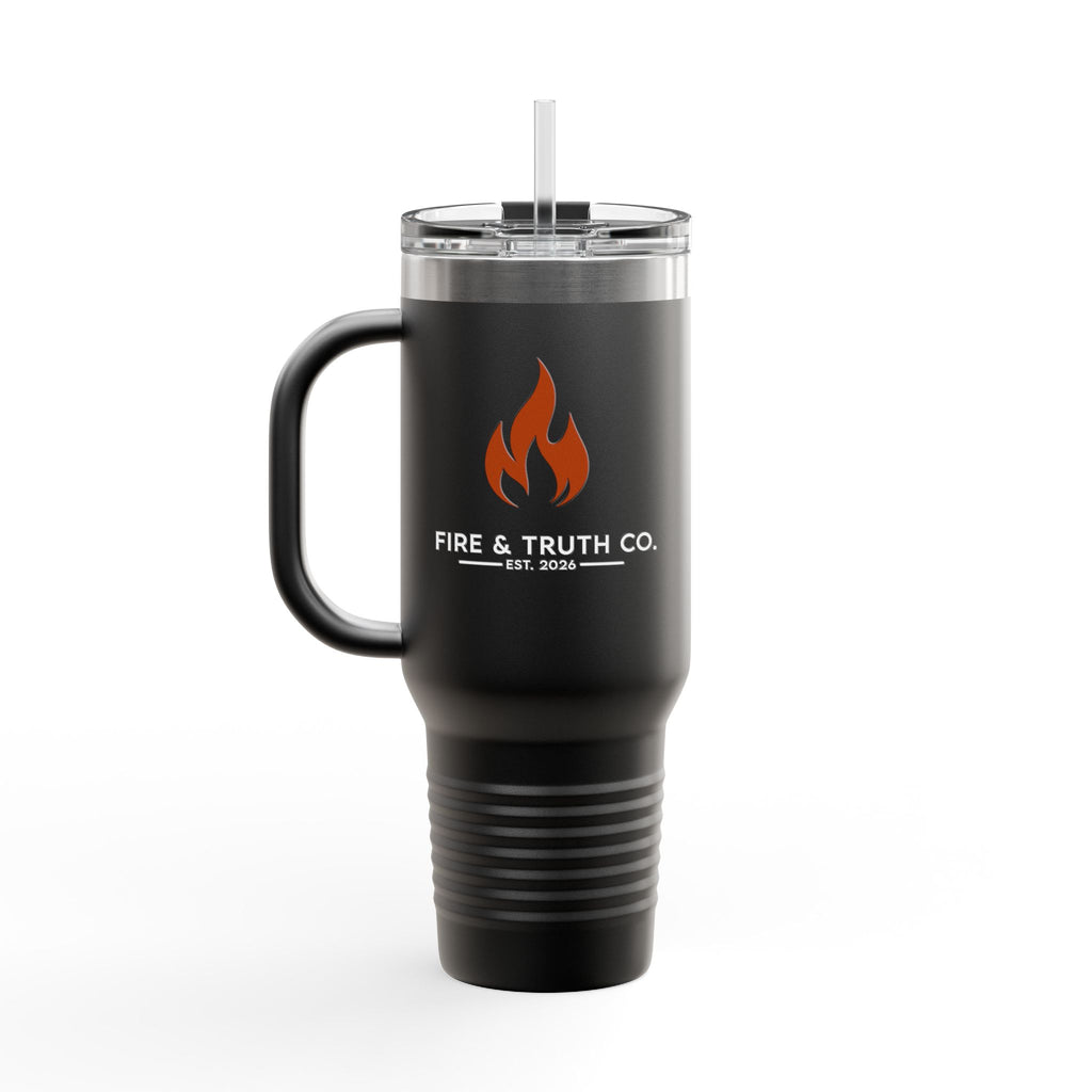 Fire & Truth Co. 40 oz Insulated Travel Mug – Black (Polar Camel)