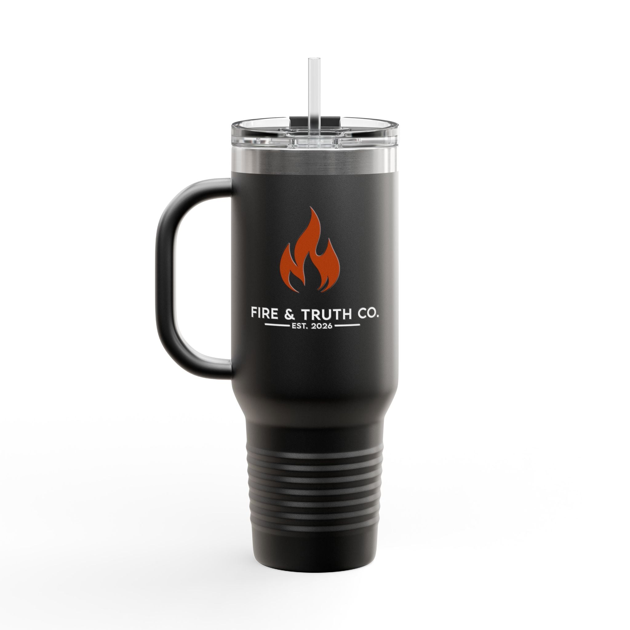 Fire & Truth Co. 40 oz Insulated Travel Mug – Black (Polar Camel)
