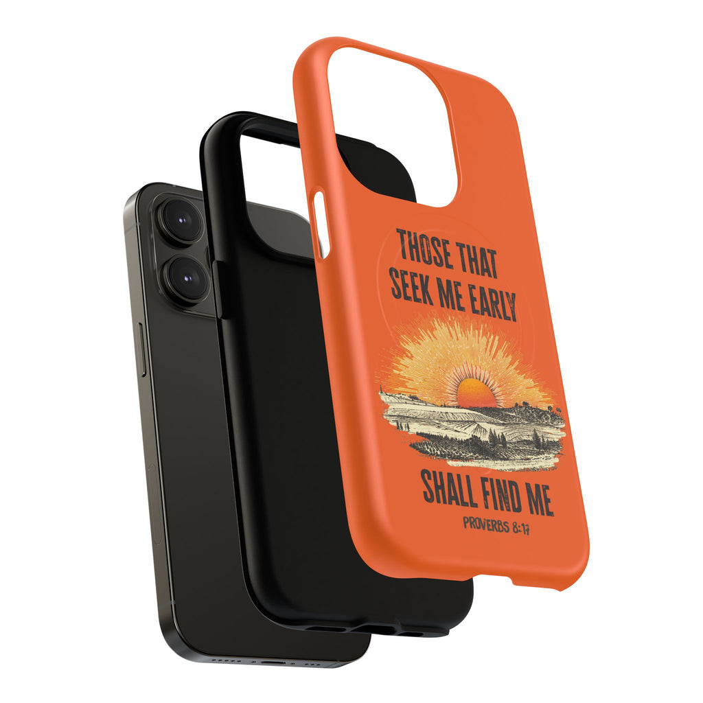 Seek Me Early—Tough Magnetic Cases (Orange)