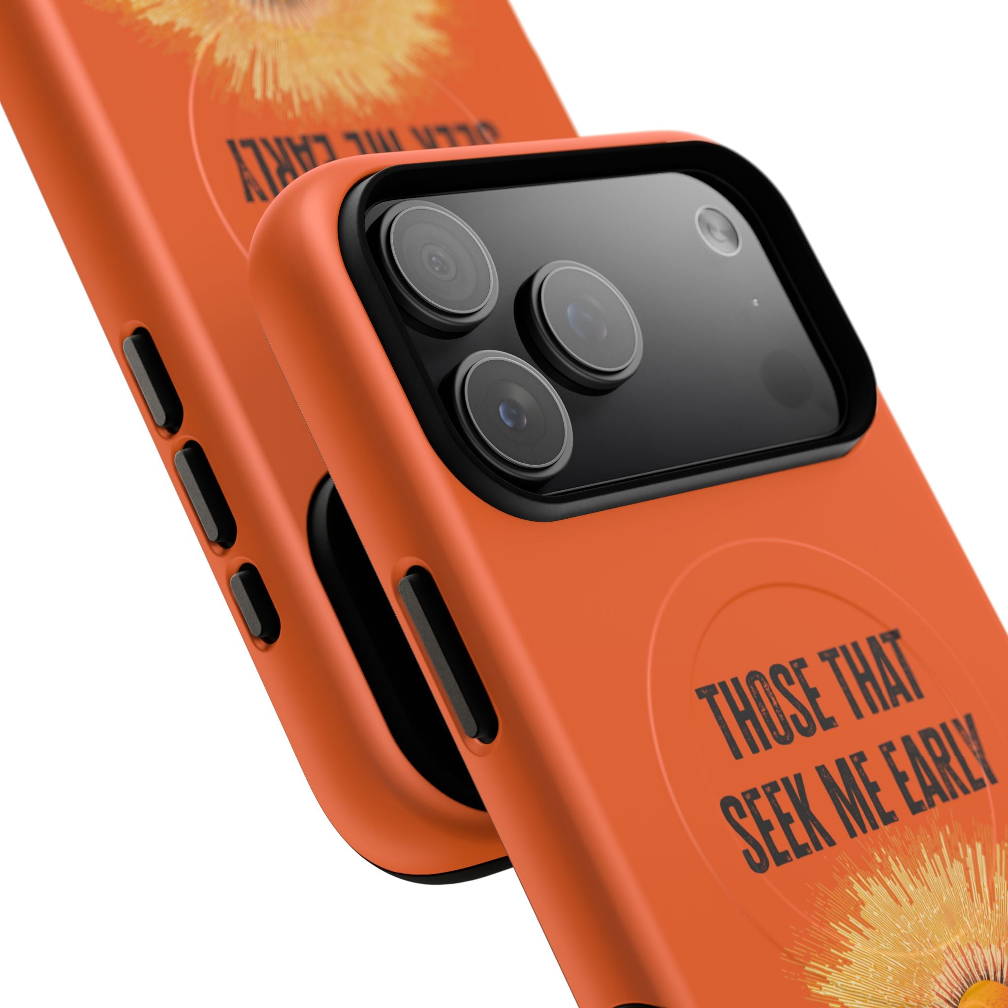 Seek Me Early—Tough Magnetic Cases (Orange)