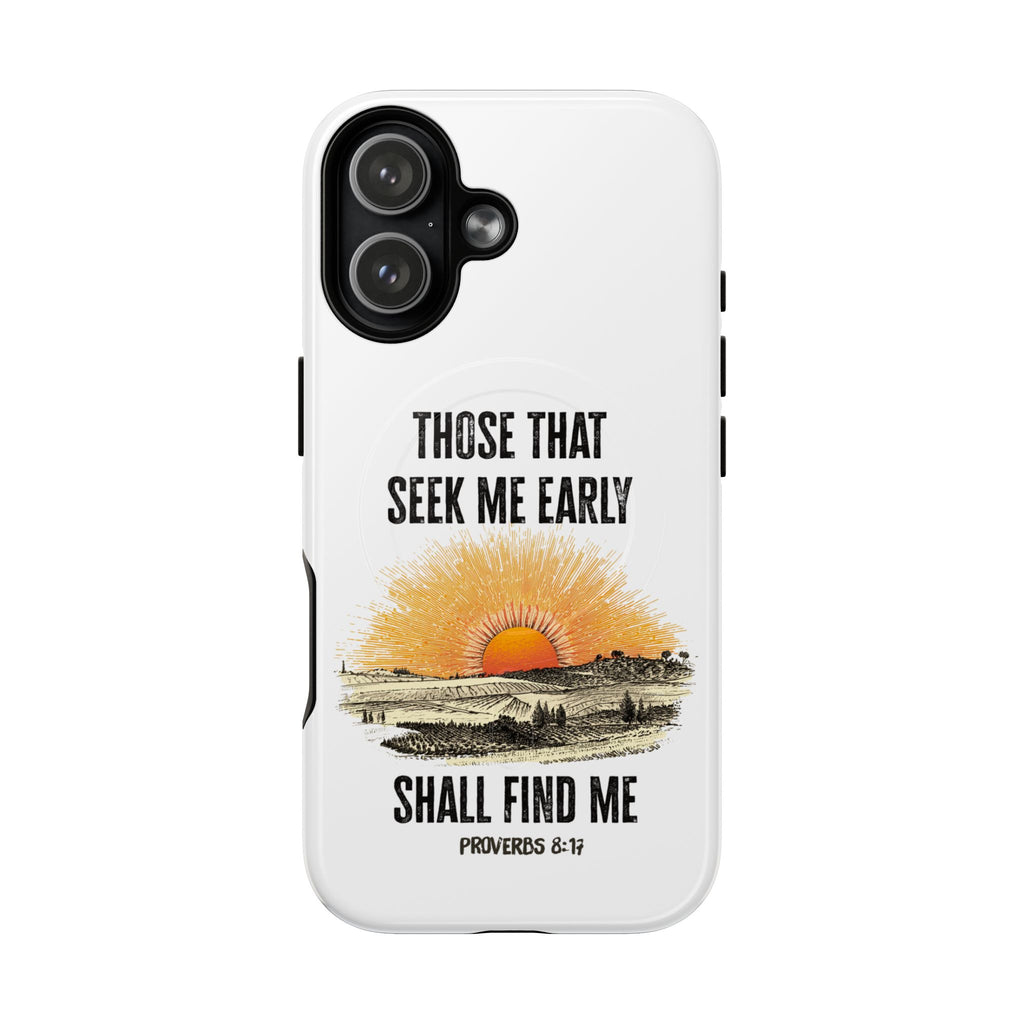 Seek Me Early—Tough Magnetic Cases (White)