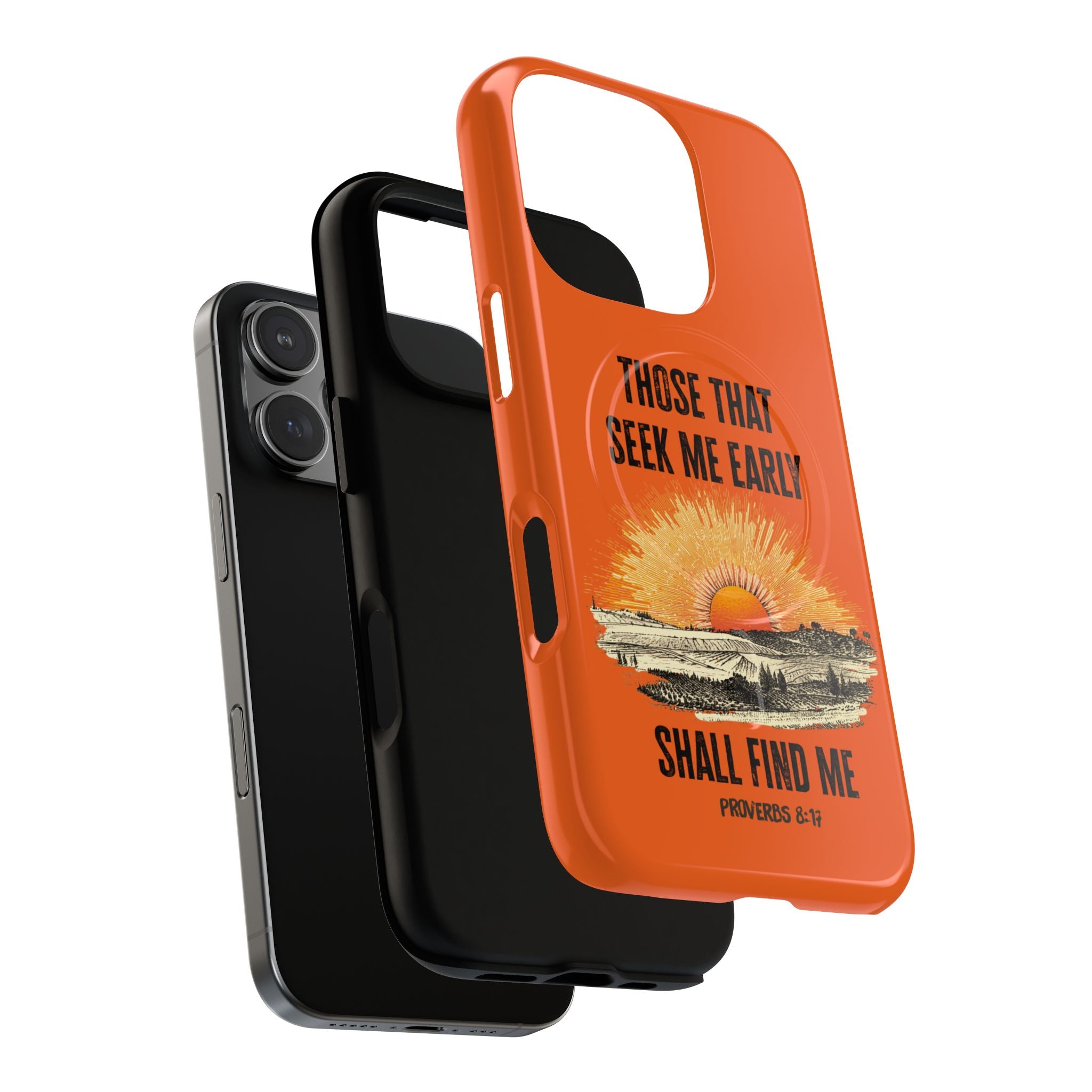 Seek Me Early—Tough Magnetic Cases (Orange)