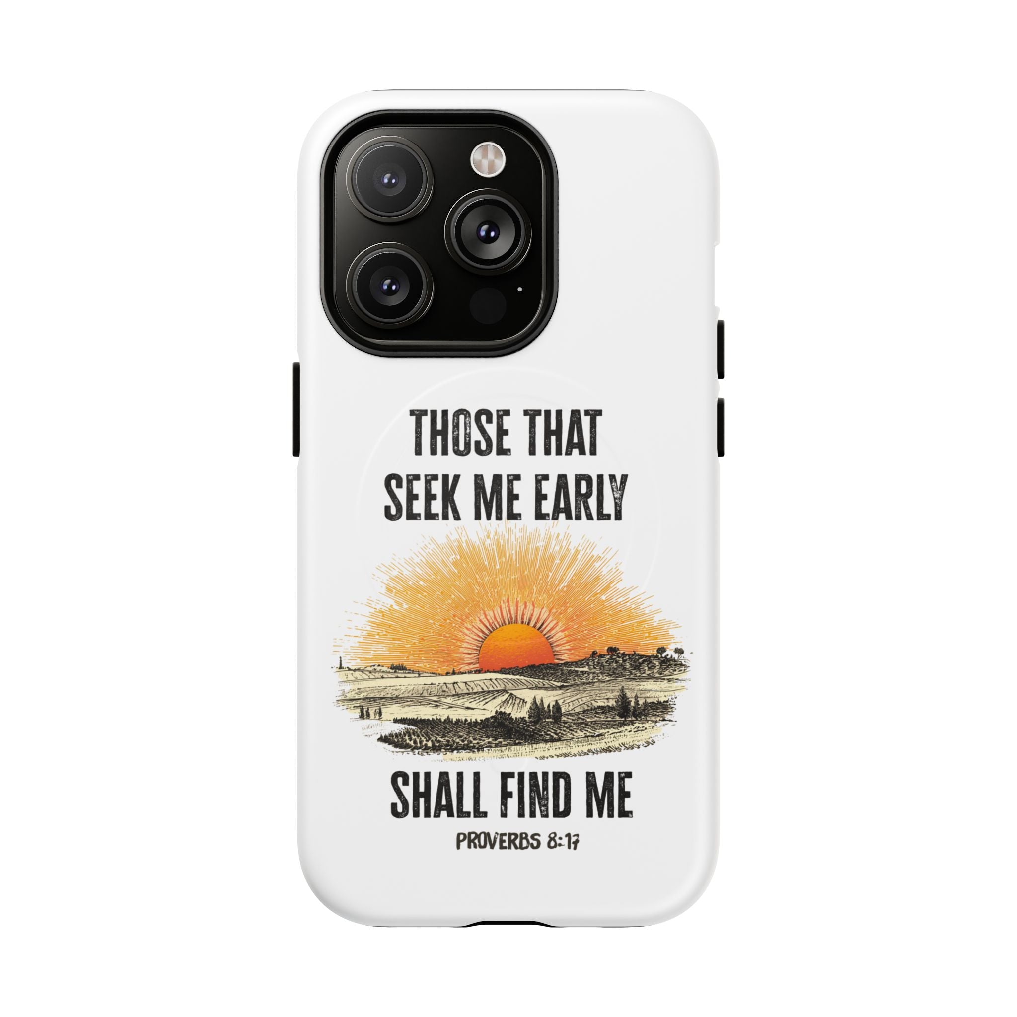 Seek Me Early—Tough Magnetic Cases (White)