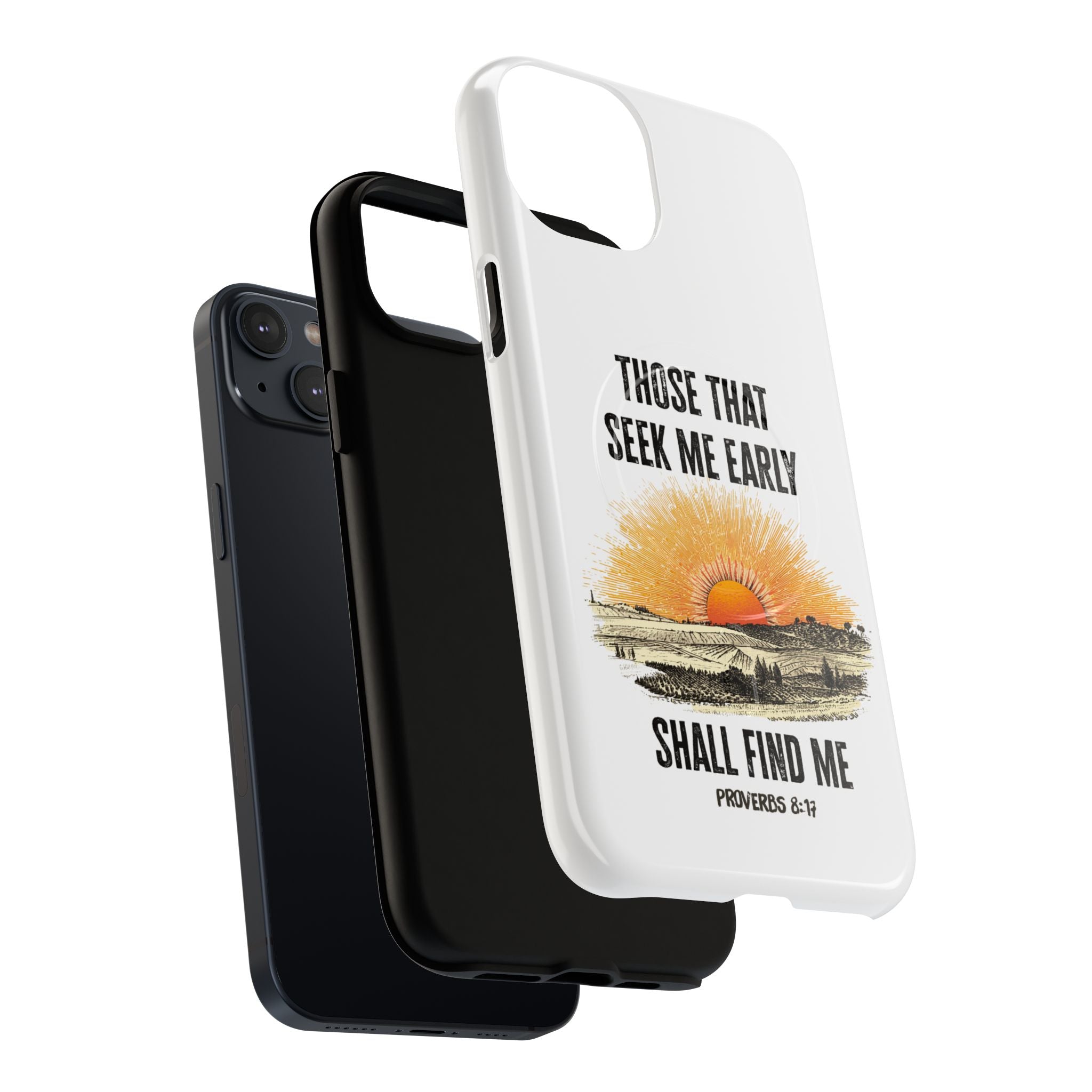Seek Me Early—Tough Magnetic Cases (White)
