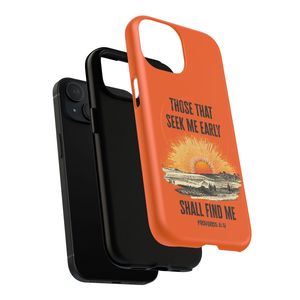 Seek Me Early—Tough Magnetic Cases (Orange)