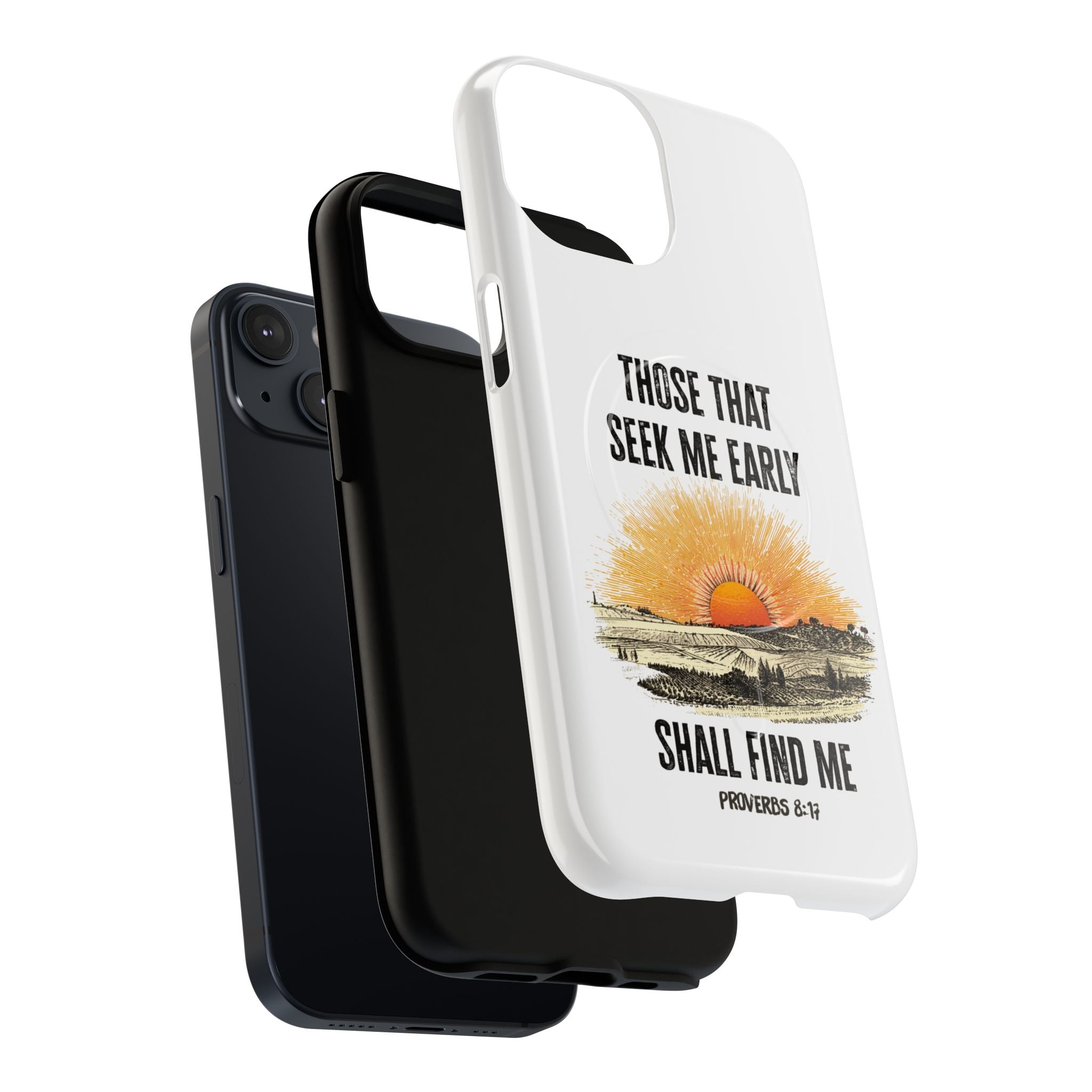 Seek Me Early—Tough Magnetic Cases (White)