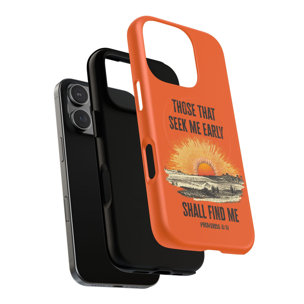 Seek Me Early—Tough Magnetic Cases (Orange)
