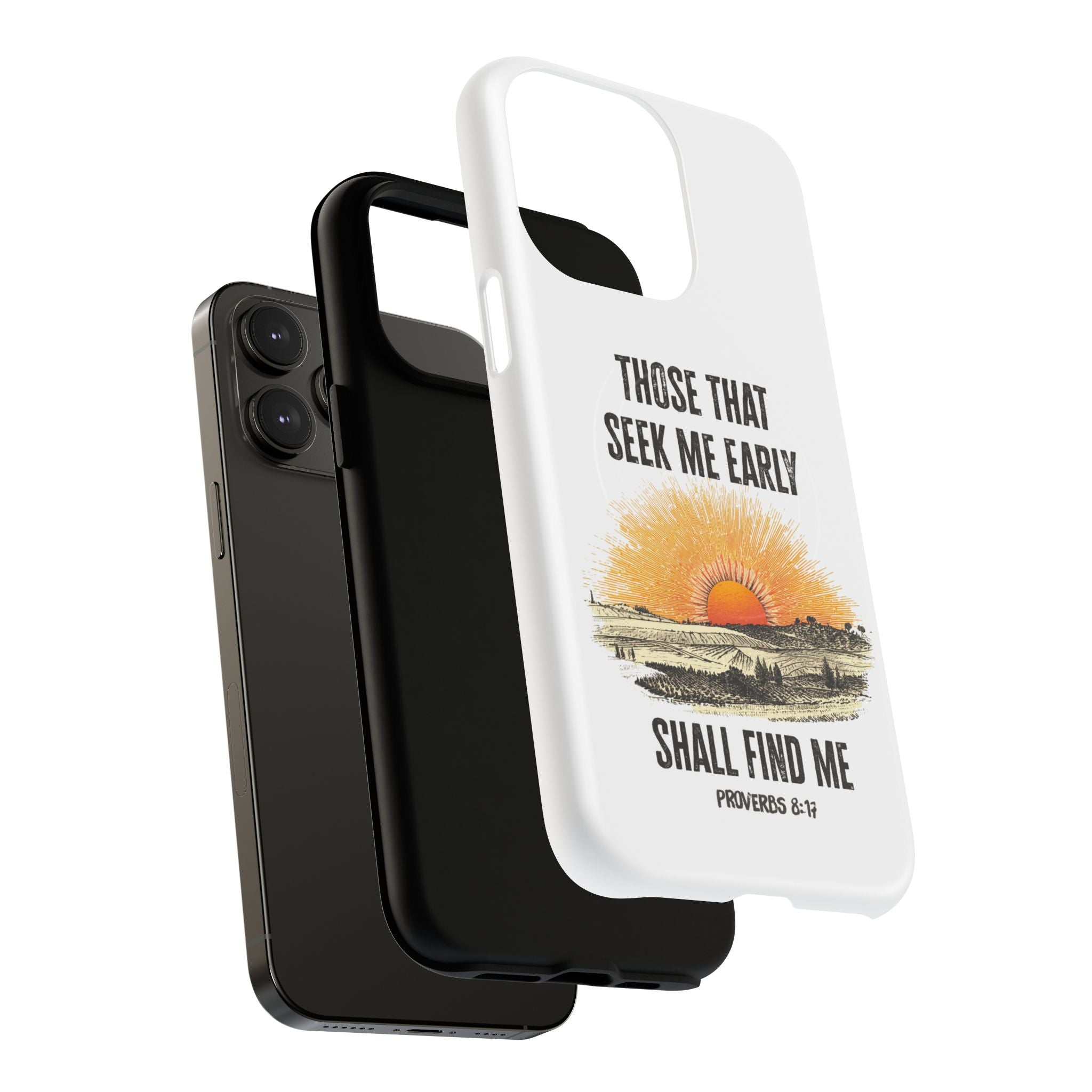 Seek Me Early—Tough Magnetic Cases (White)