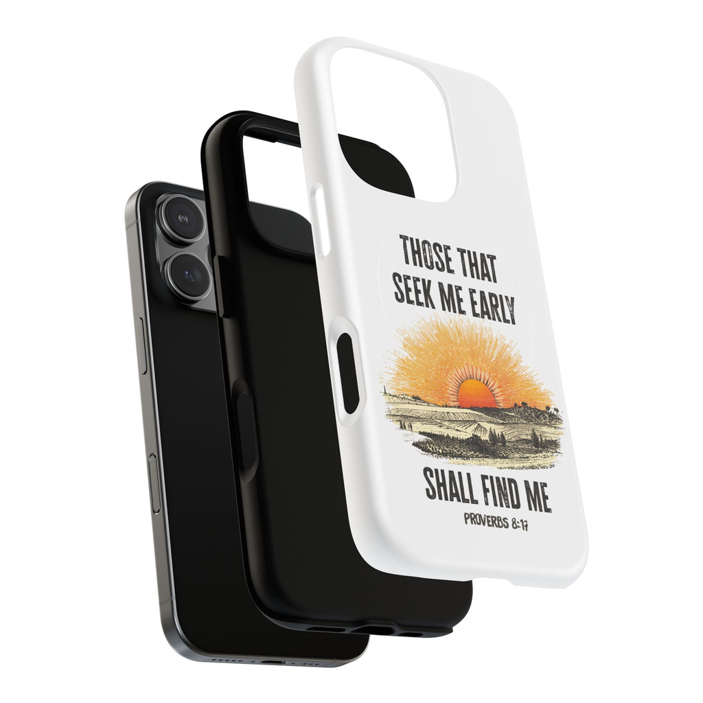 Seek Me Early—Tough Magnetic Cases (White)