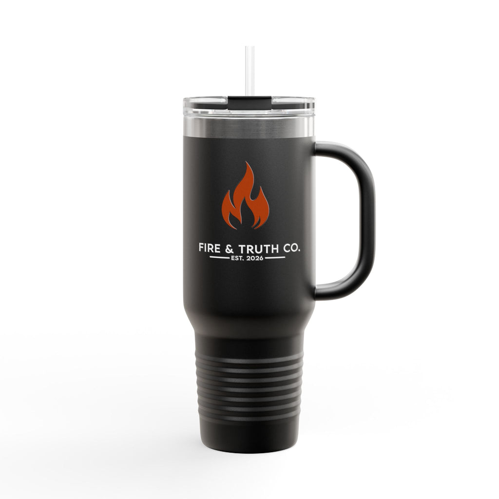 Fire & Truth Co. 40 oz Insulated Travel Mug – Black (Polar Camel)