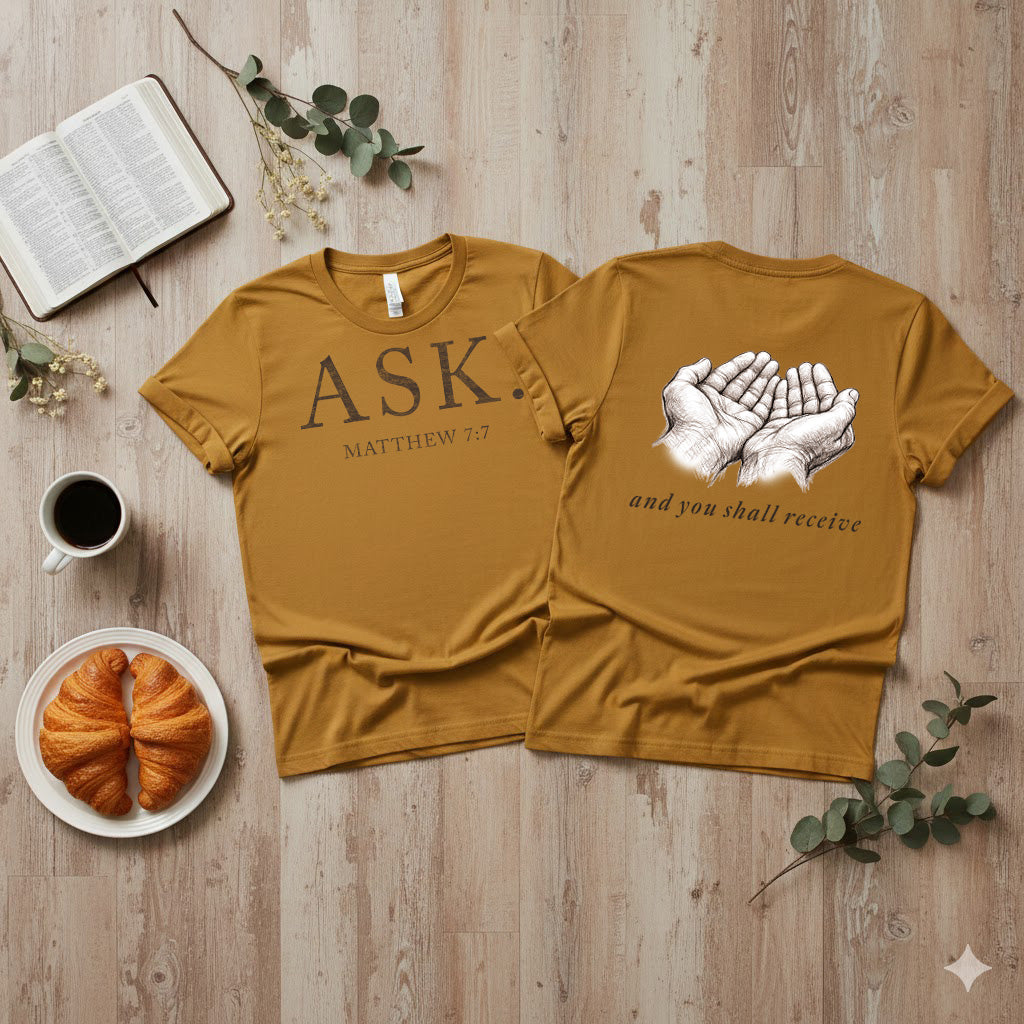 ASK.--Matthew 7:7 Unisex Jersey Short Sleeve Tee (The Path Collection)