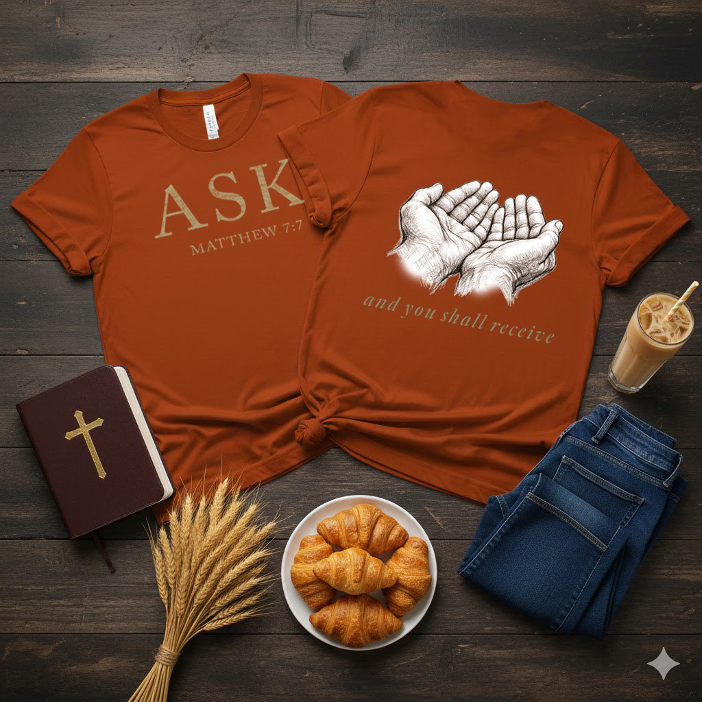 ASK.--Matthew 7:7 Unisex Jersey Short Sleeve Tee (The Path Collection)