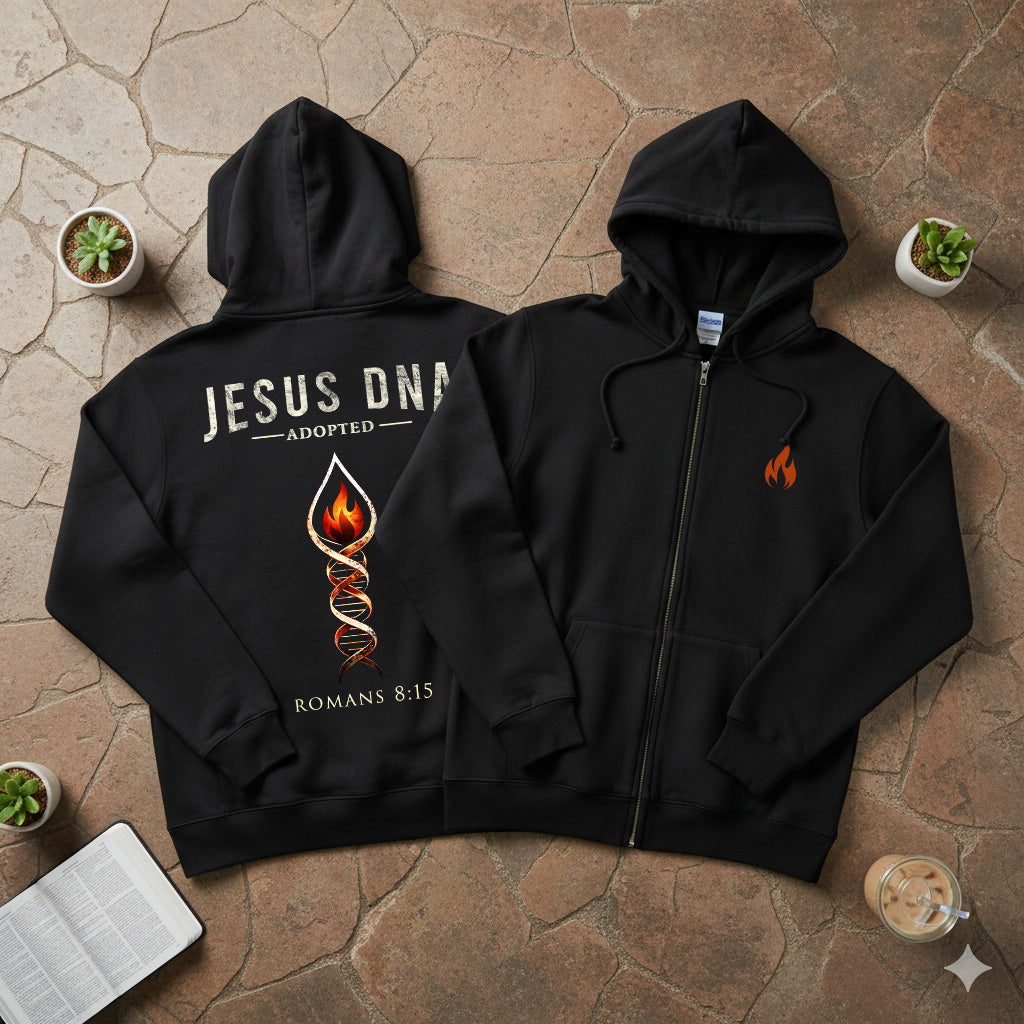 Jesus DNA Zip Hoodie | Faith-Based Christian Zip-Up