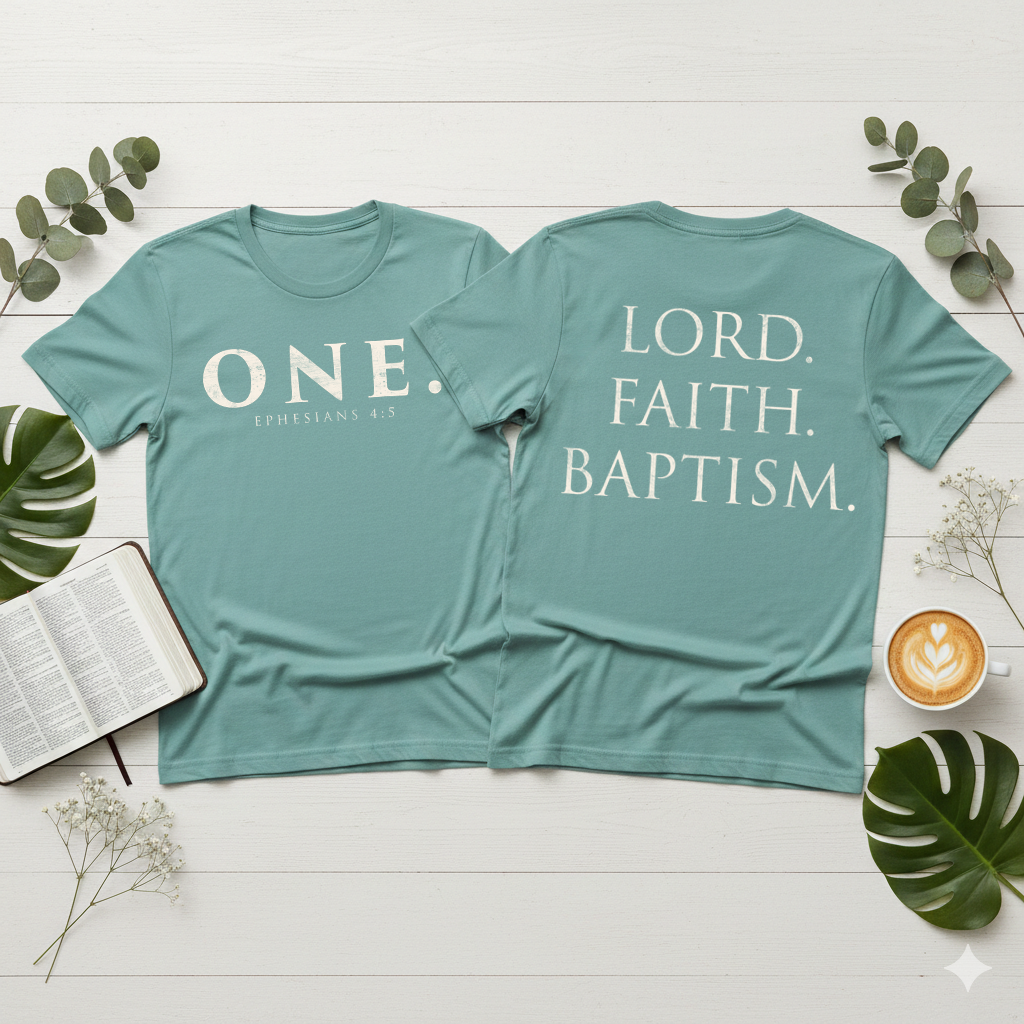 ONE. Ephesians 4:5 Foundation Tee — (Double-Sided Design)
