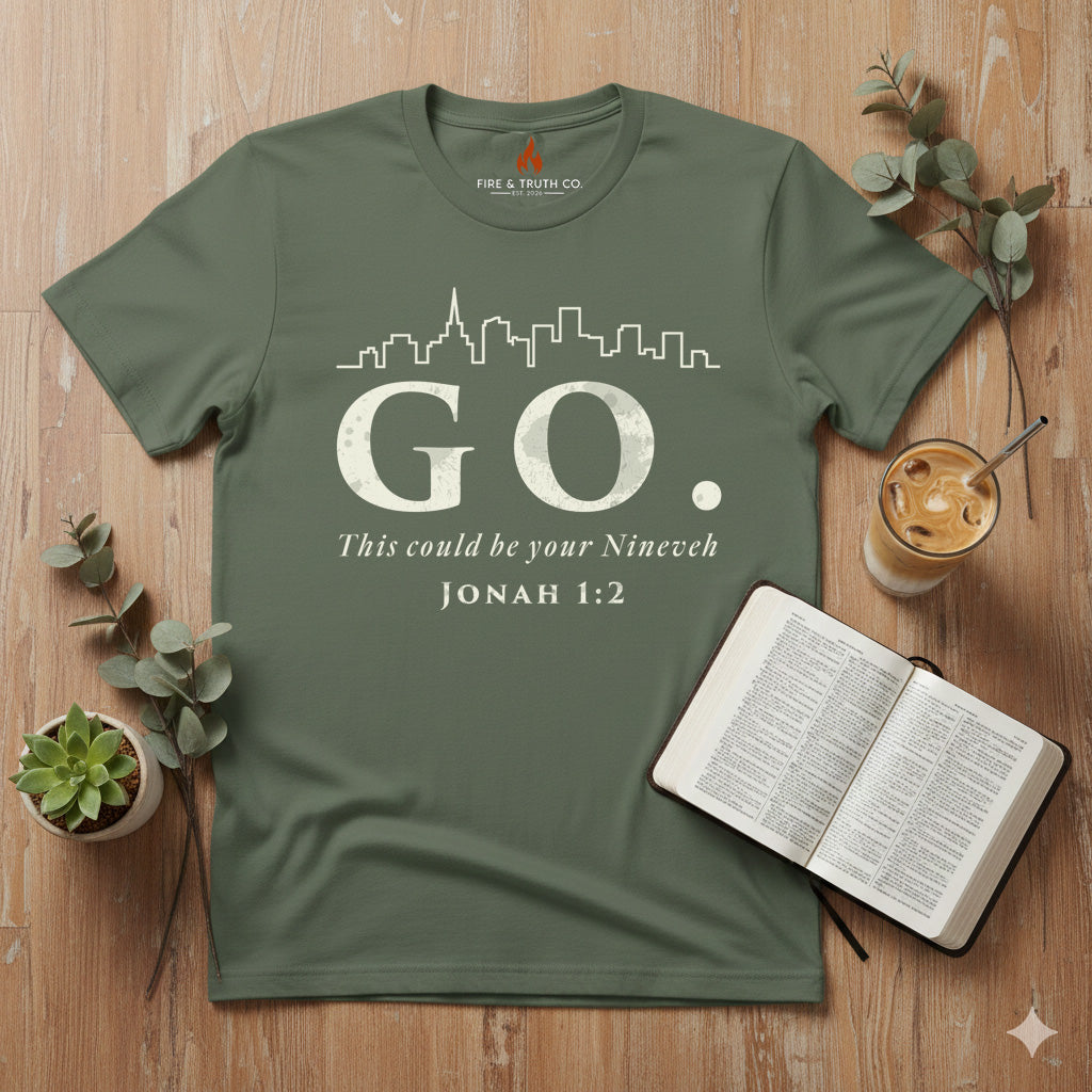 GO. Jonah 1:2 “This Could Be Your Nineveh” Christian T-Shirt | Gildan 65000
