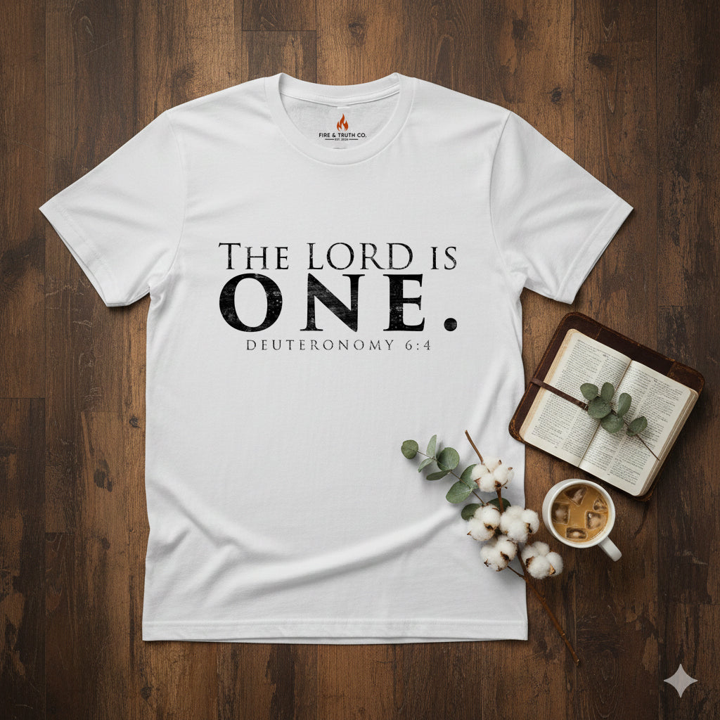 ONE. Foundation Tee — Deuteronomy 6:4 | Gildan 65000
