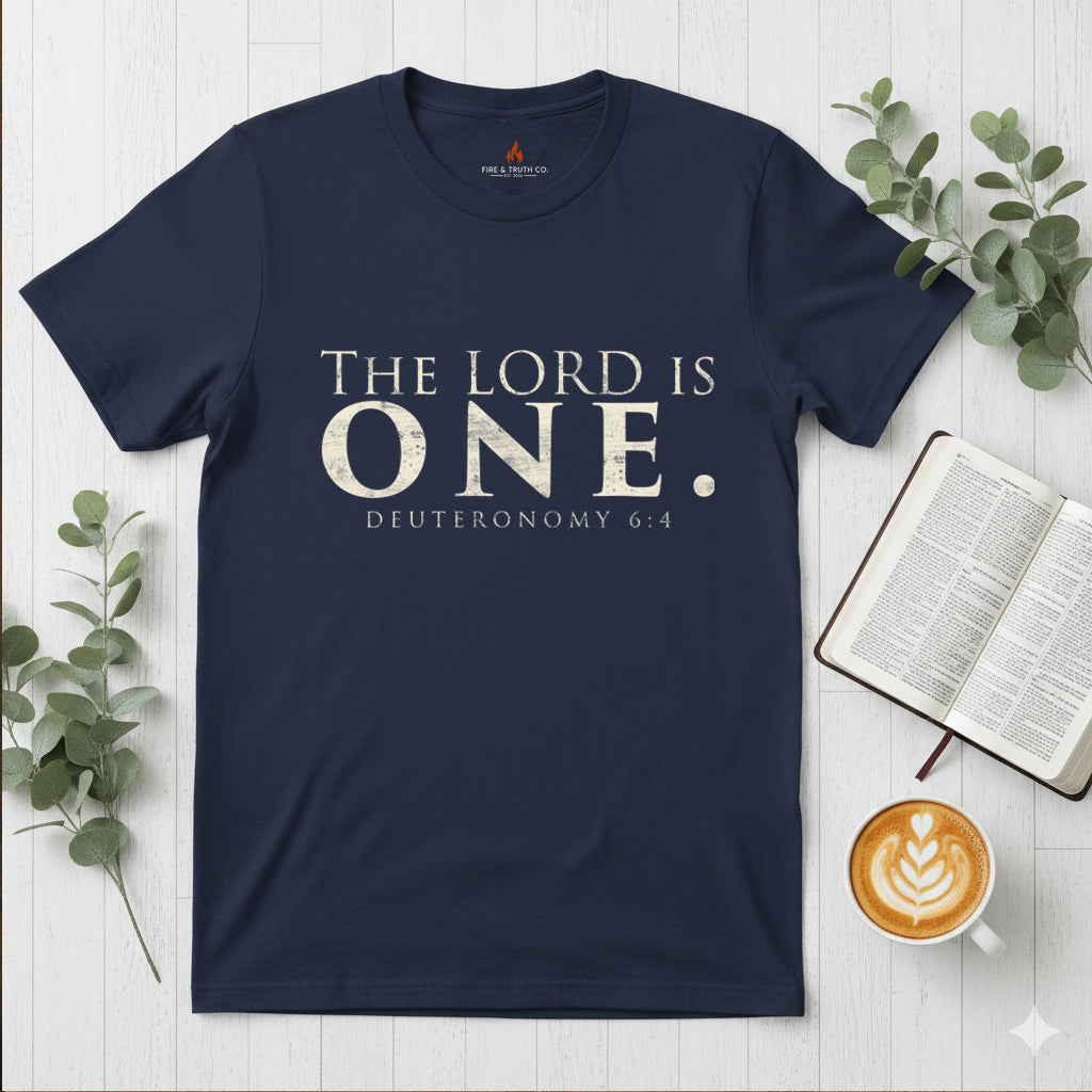 ONE. Foundation Tee — Deuteronomy 6:4 | Gildan 65000