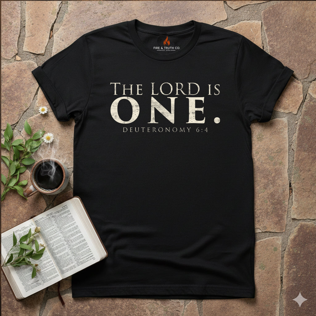 ONE. Foundation Tee — Deuteronomy 6:4 | Gildan 65000