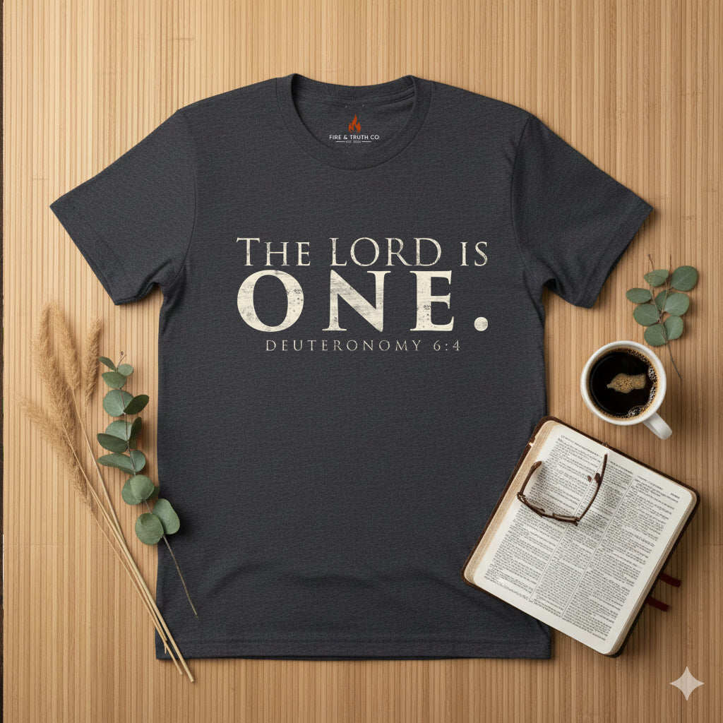 ONE. Foundation Tee — Deuteronomy 6:4 | Gildan 65000