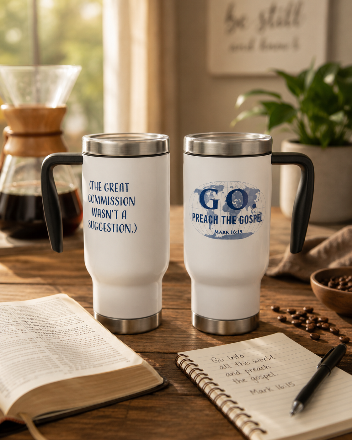 GO. Preach the Gospel Travel Mug – The Great Commission Collection