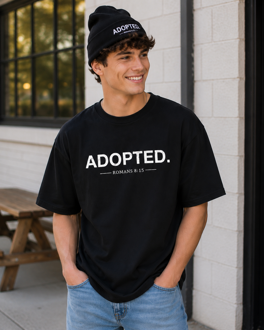 ADOPTED. Oversized Boxy Tee — Romans 8:15