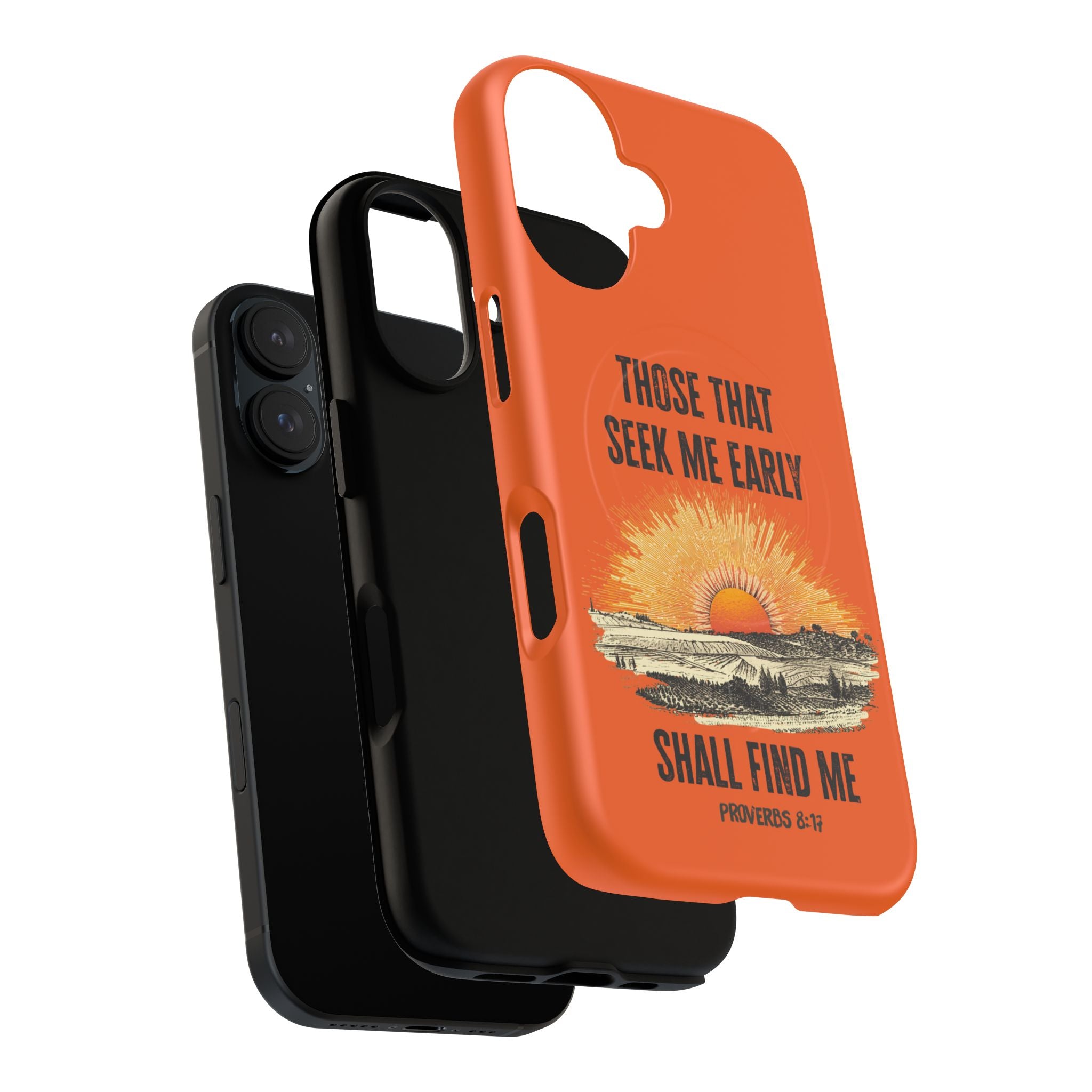 Seek Me Early—Tough Magnetic Cases (Orange)